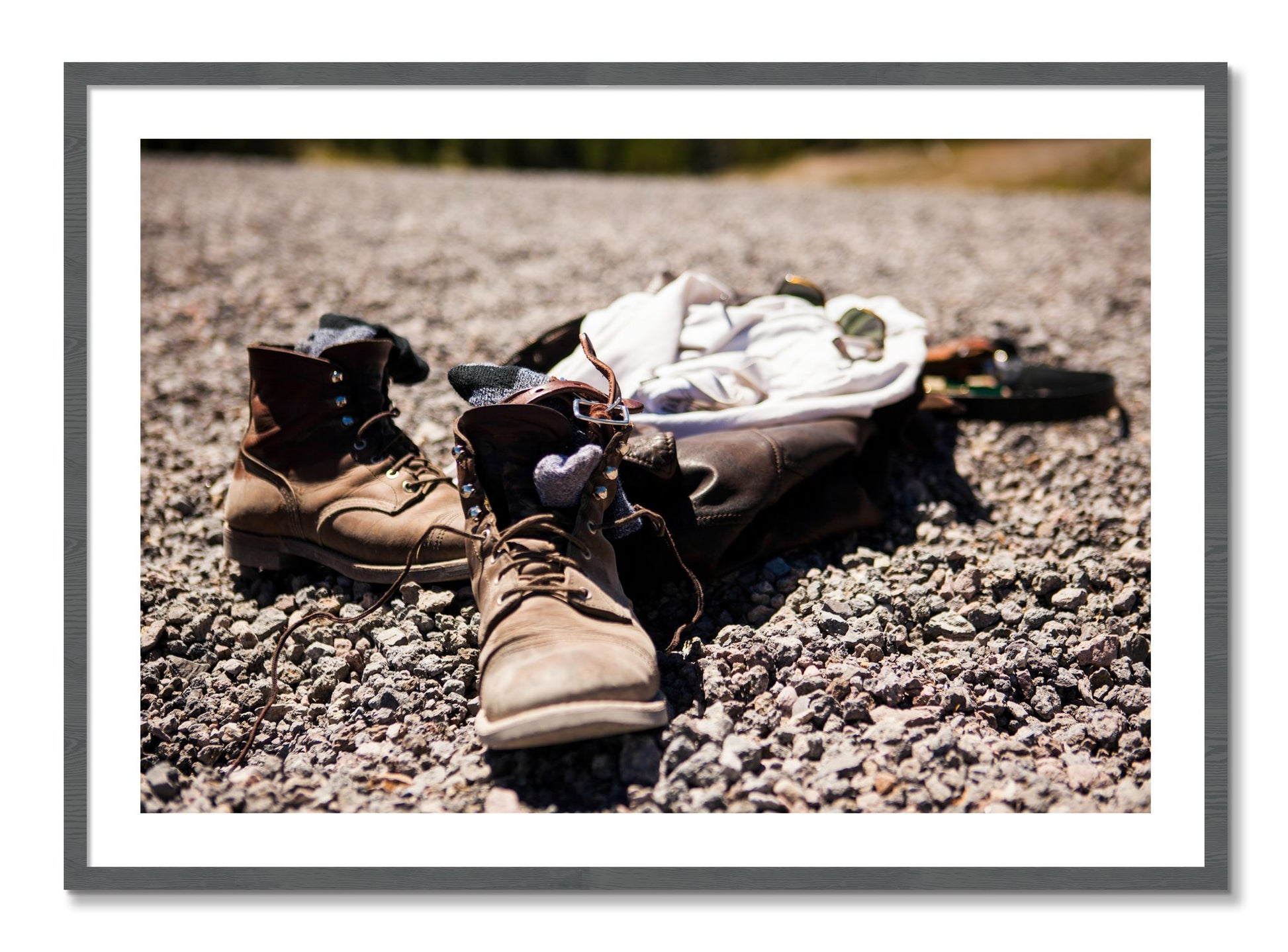 Framed photograph of Cool Off by Dylan Ozanich, Grey frame, Borders