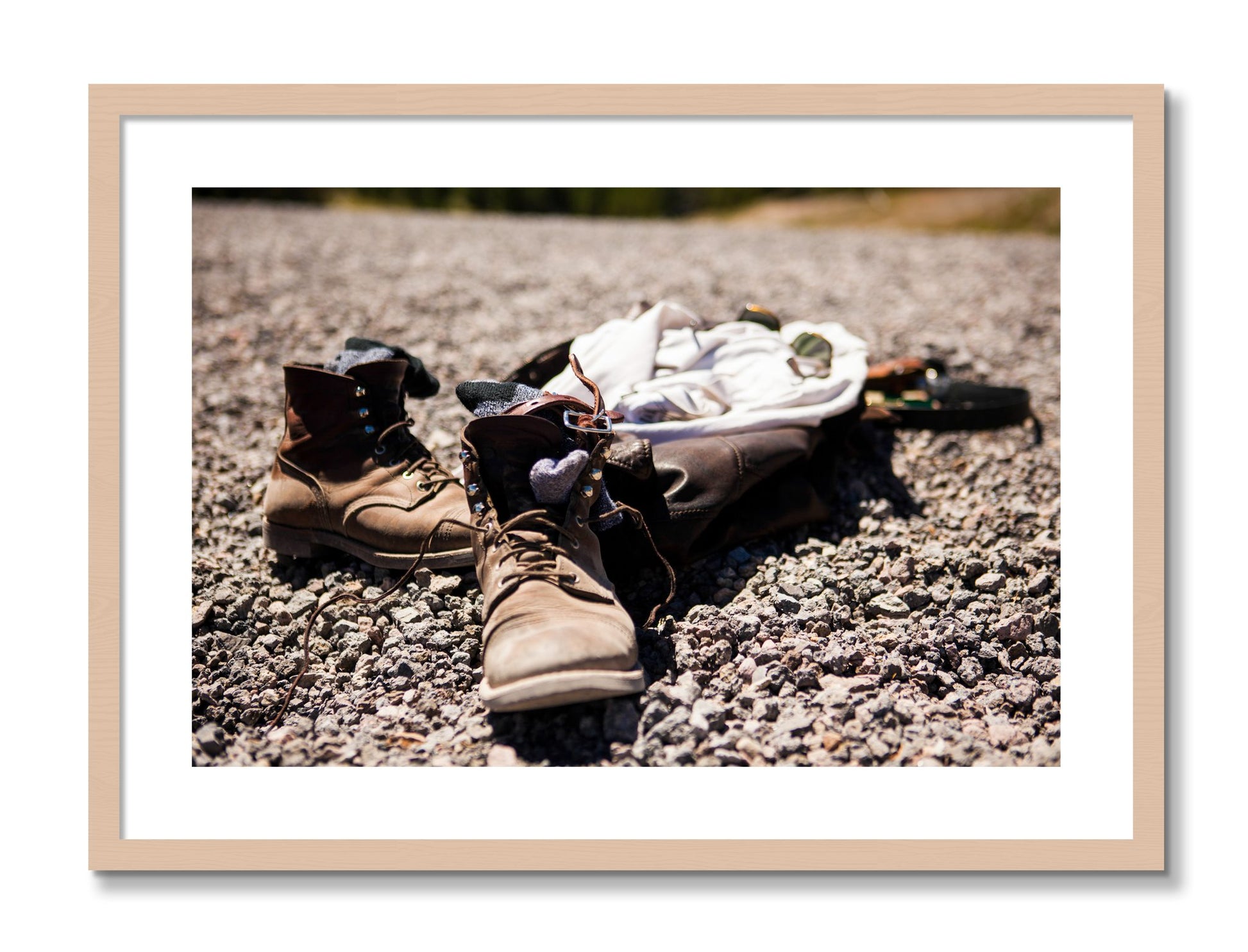 Framed photograph of Cool Off by Dylan Ozanich, Maple frame, Borders