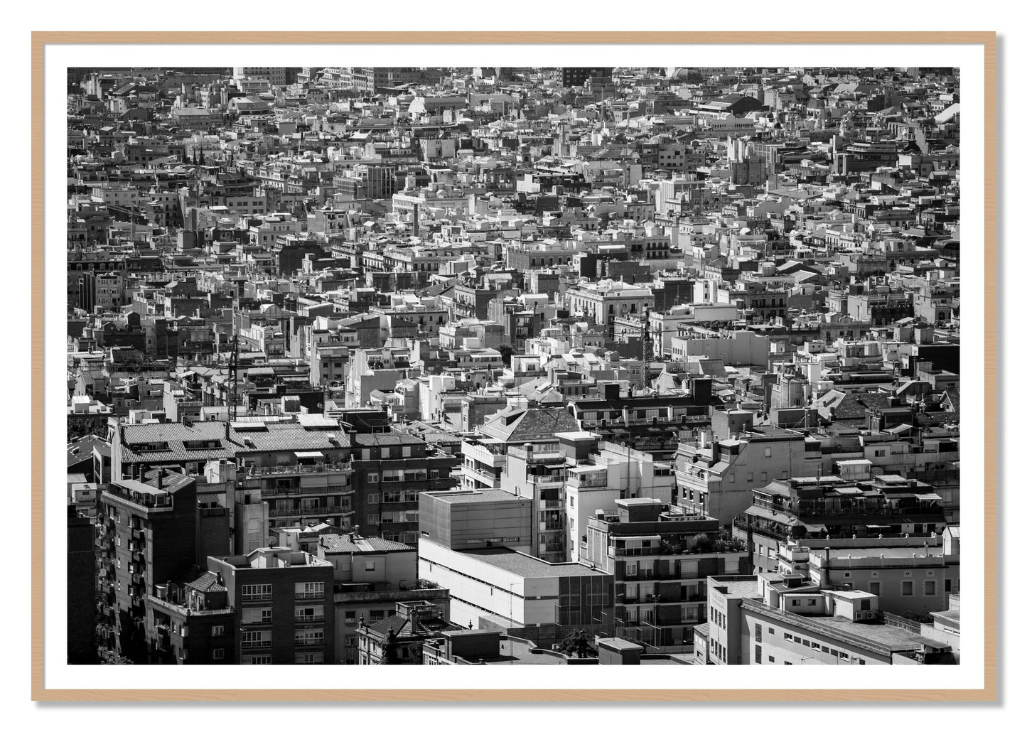 Coompressed by Dylan Ozanich, 48×72 print with a White Border in an Oak frame