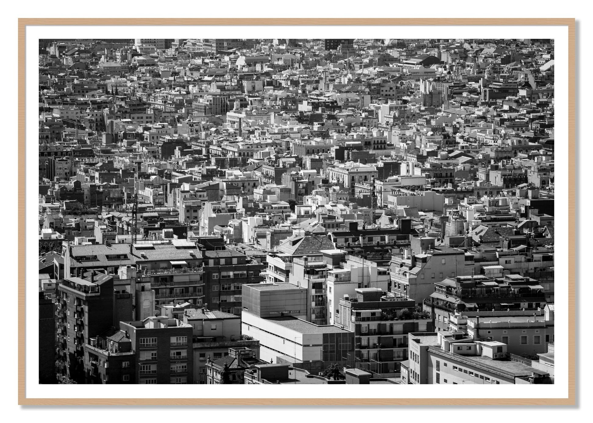 Coompressed by Dylan Ozanich, 48×72 print with a White Border in an Oak frame