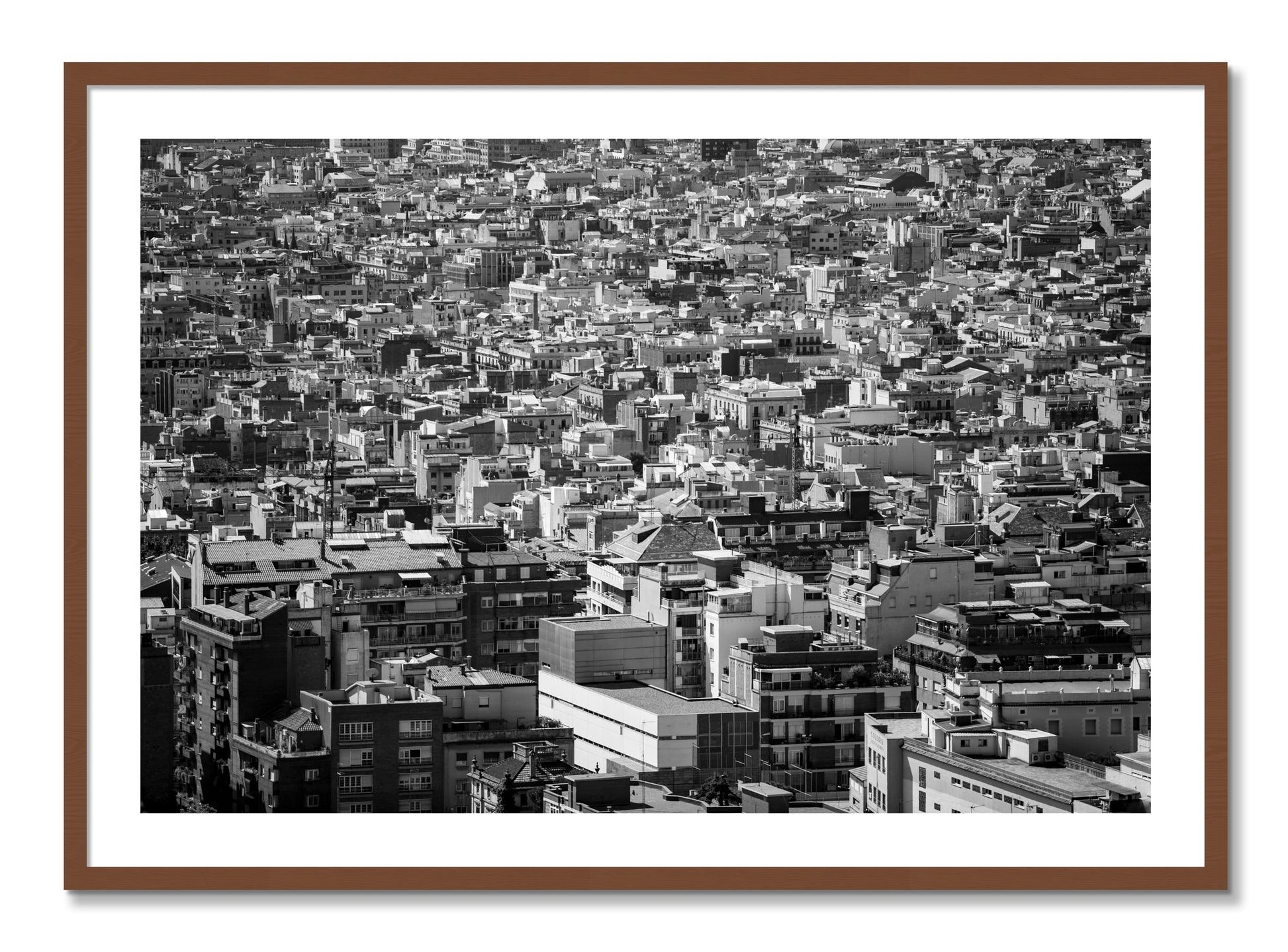 Framed photograph of Coompressed by Dylan Ozanich, Walnut frame, Borders