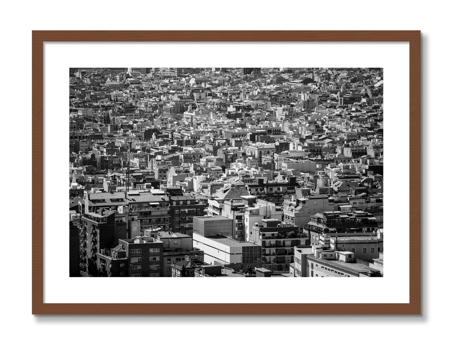 Framed photograph of Coompressed by Dylan Ozanich, Walnut frame, Borders