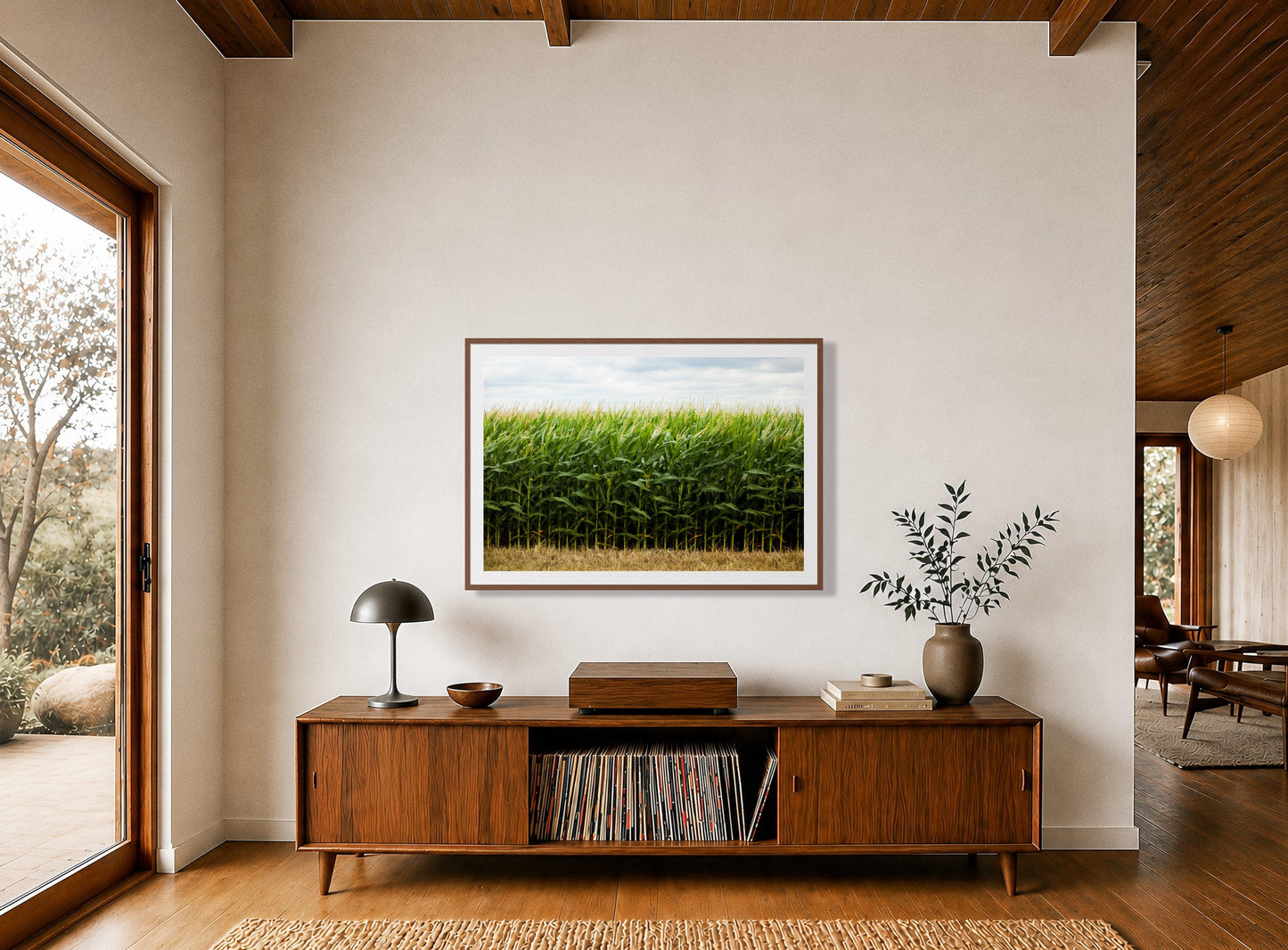 Framed photograph of Corn Crop by Dylan Ozanich displayed on a wall