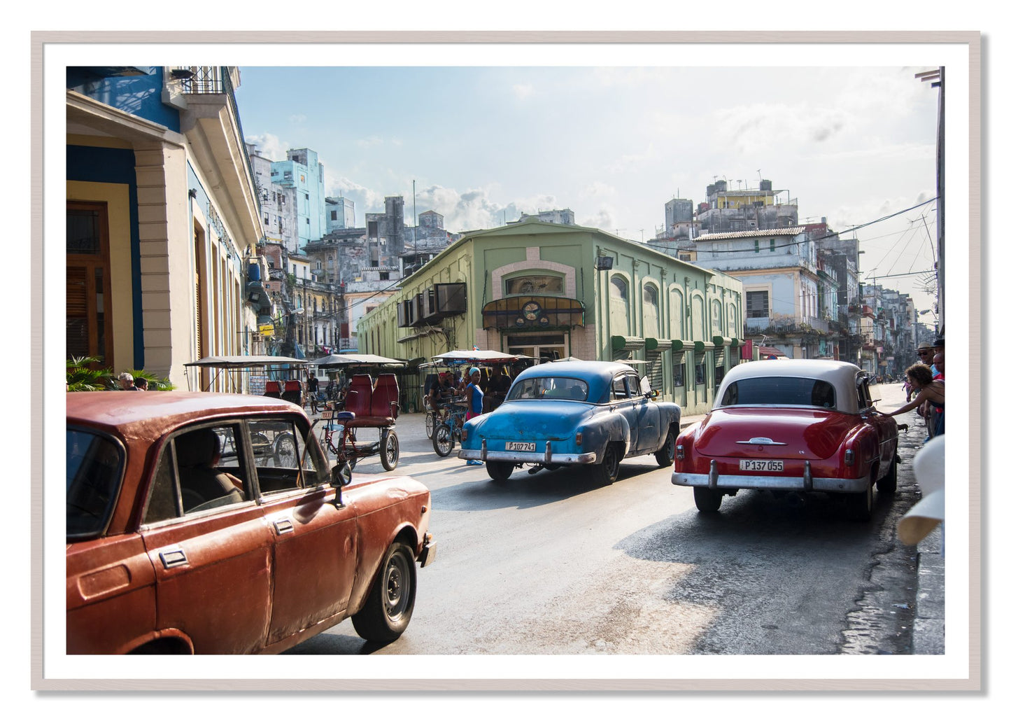 Cuba by Dylan Ozanich, 48×72 print with a White Border in a White Maple frame