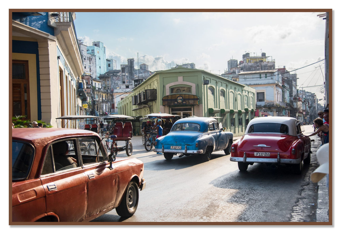 Cuba by Dylan Ozanich, 48×72 Full Bleed Print in a Walnut frame