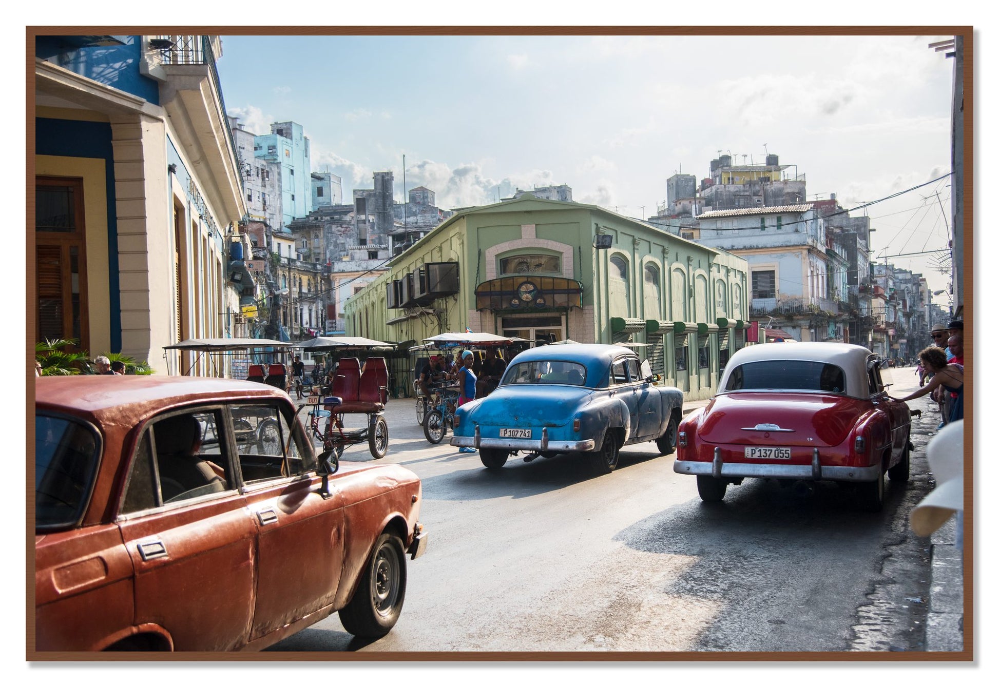 Cuba by Dylan Ozanich, 48×72 Full Bleed Print in a Walnut frame
