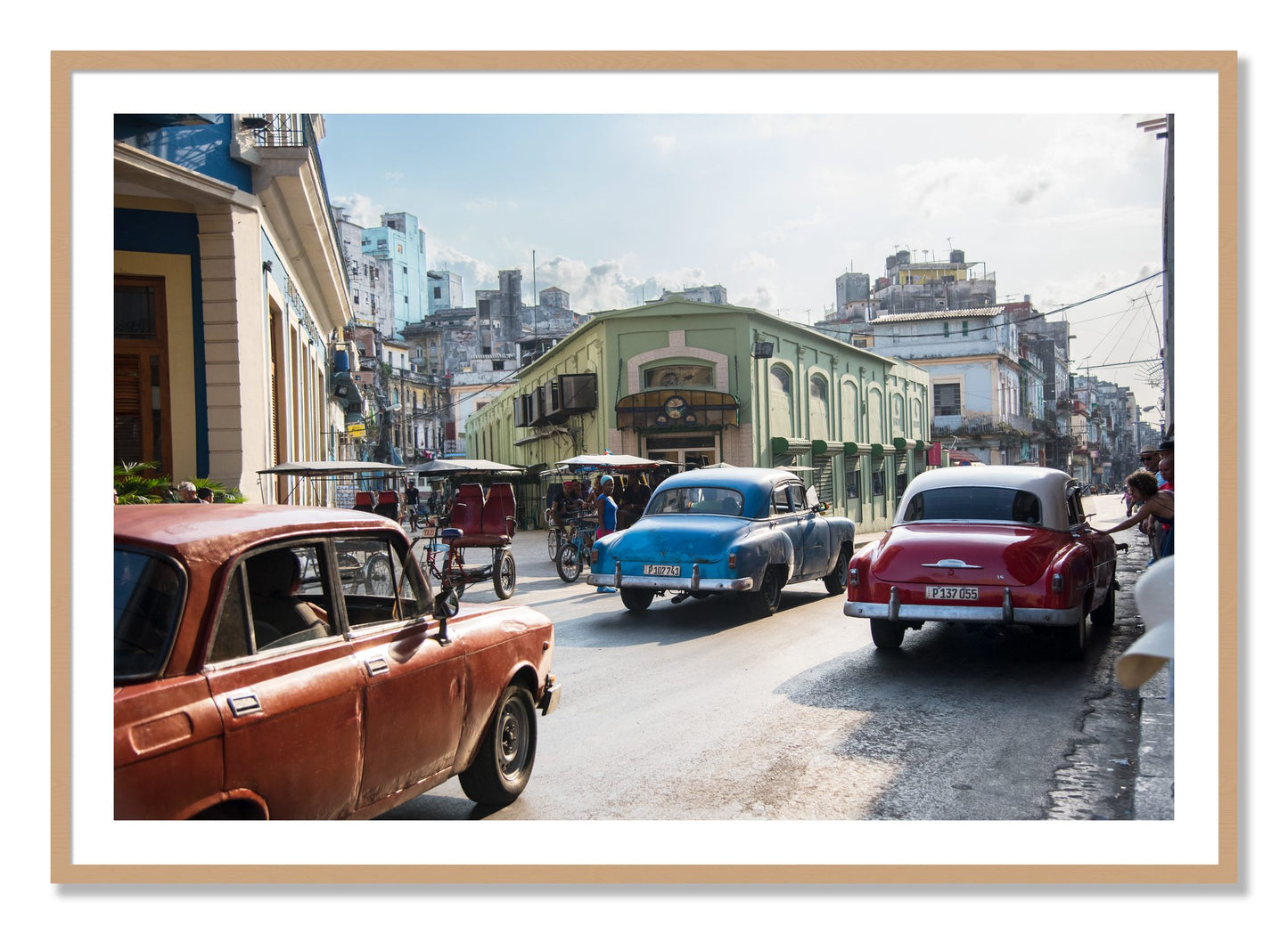 Framed photograph of Cuba by Dylan Ozanich, Oak frame, Borders