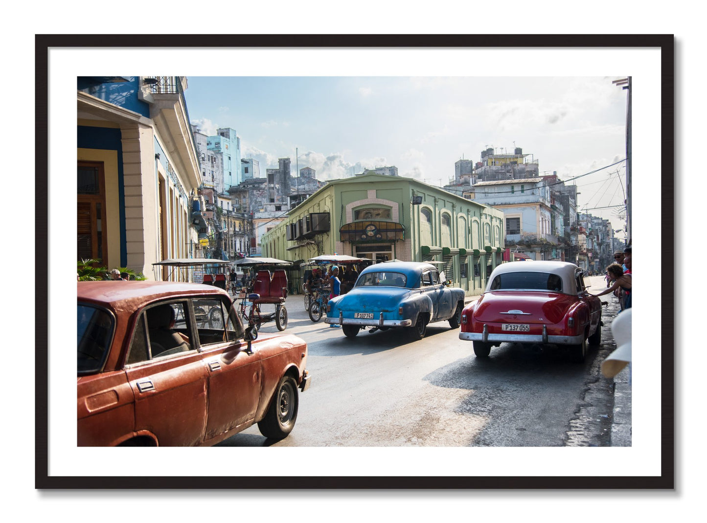 Framed photograph of Cuba by Dylan Ozanich, Black Walnut frame, Borders