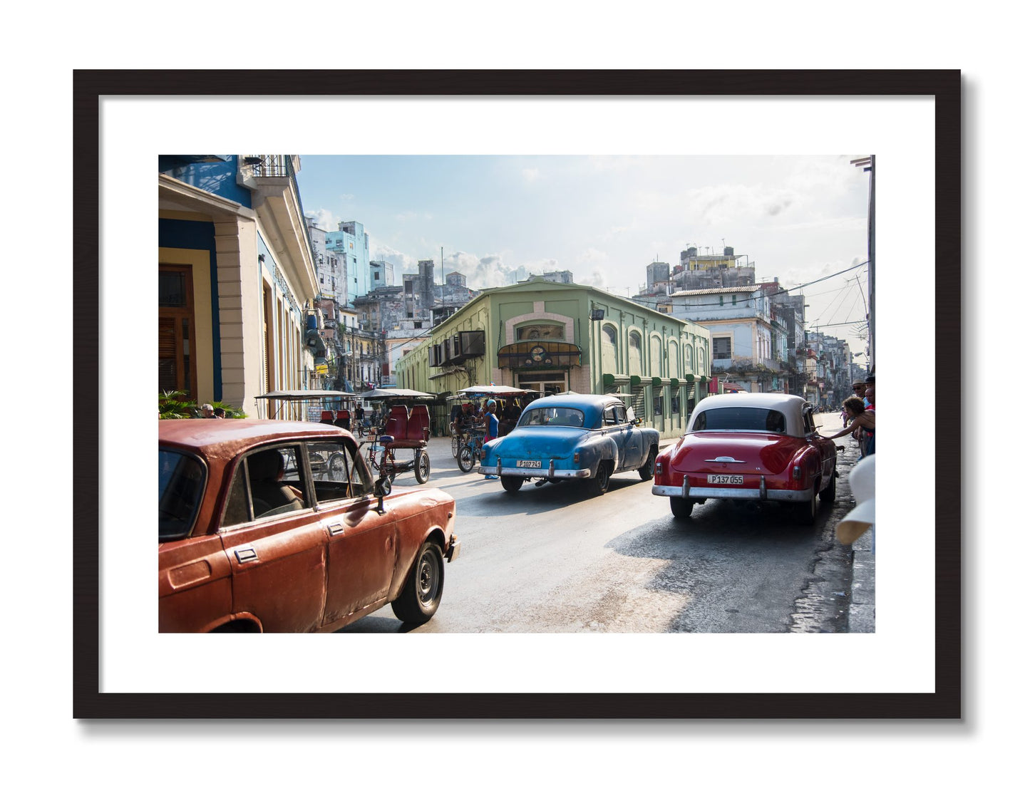 Framed photograph of Cuba by Dylan Ozanich, Black Walnut frame, Borders