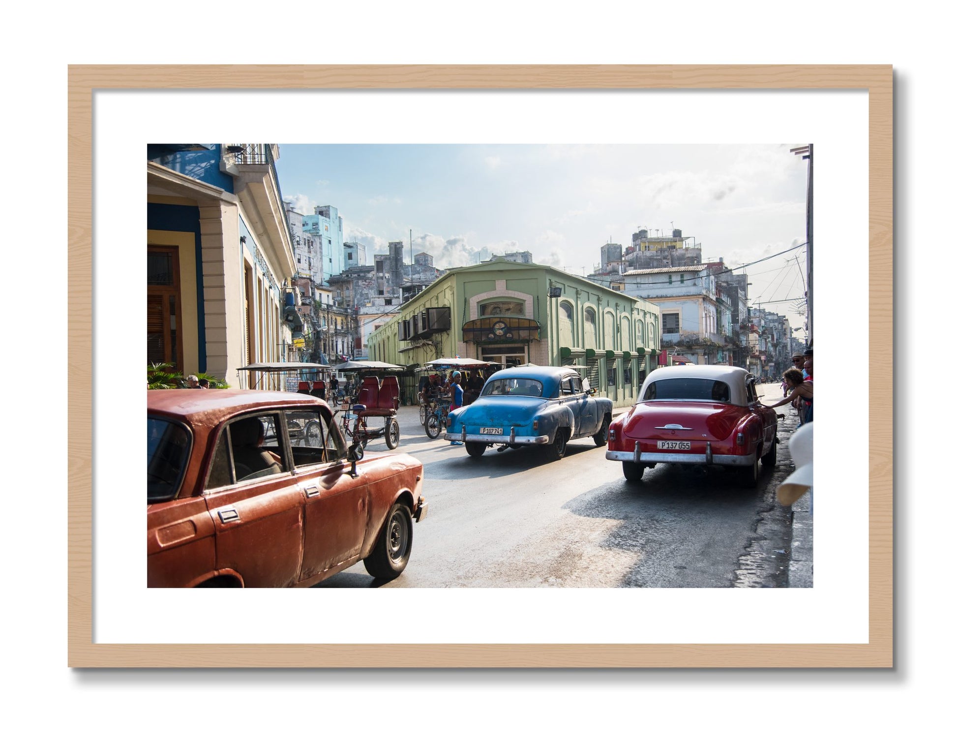 Framed photograph of Cuba by Dylan Ozanich, Oak frame, Borders
