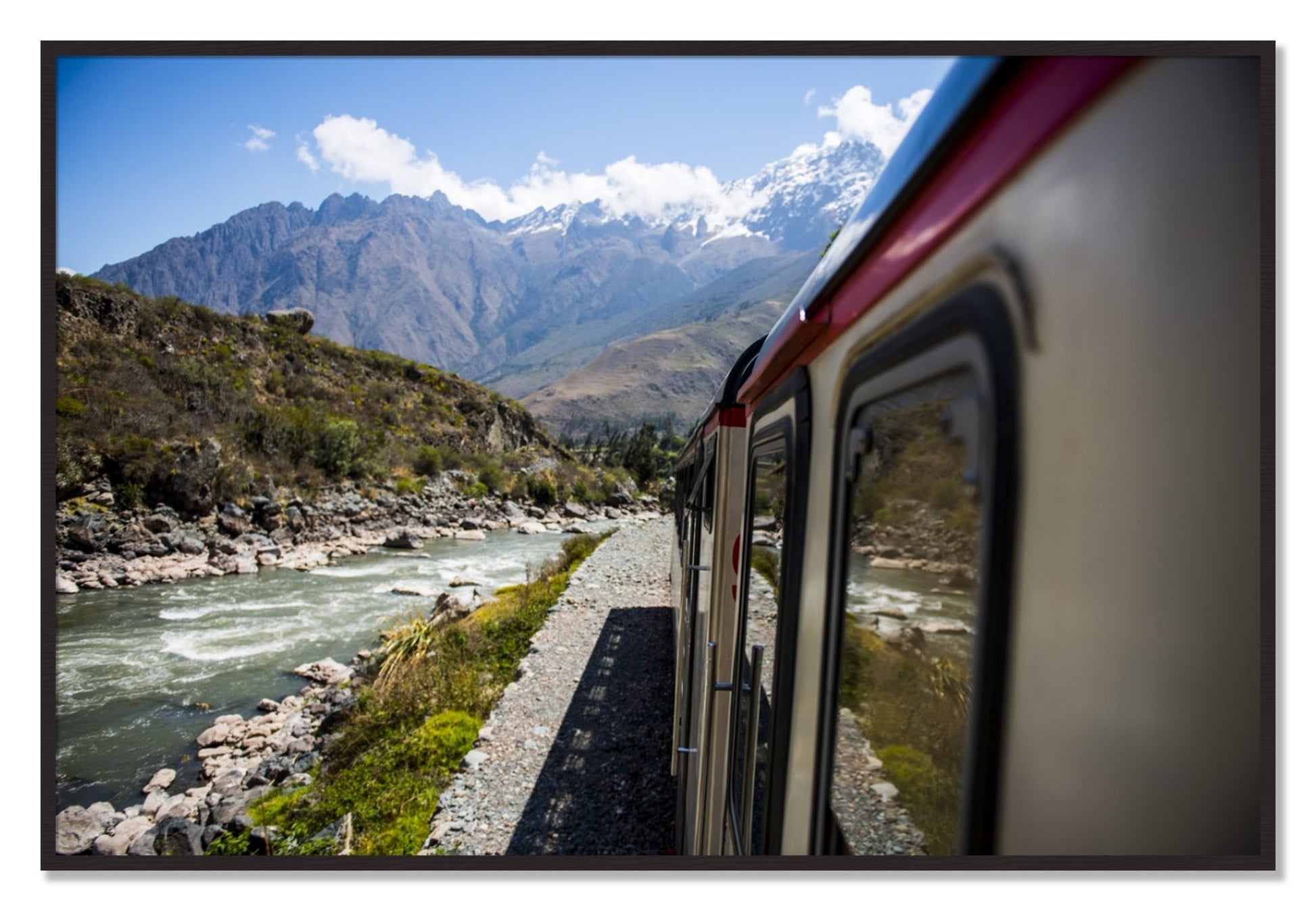 Framed photograph of Cusco To Aagua Caliente by Dylan Ozanich, Black Walnut frame, Full Bleed