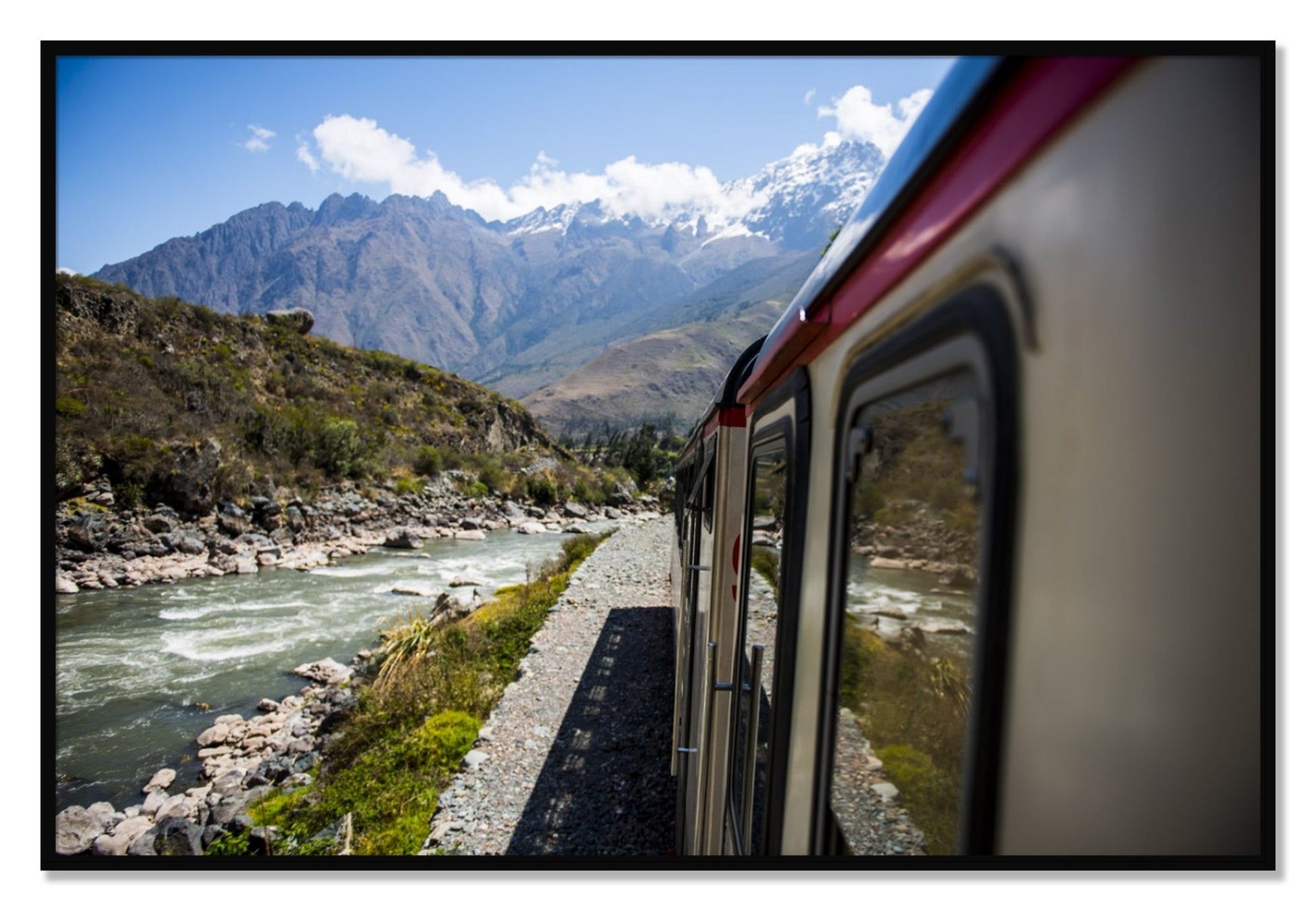 Framed photograph of Cusco To Aagua Caliente by Dylan Ozanich, Black frame, Full Bleed