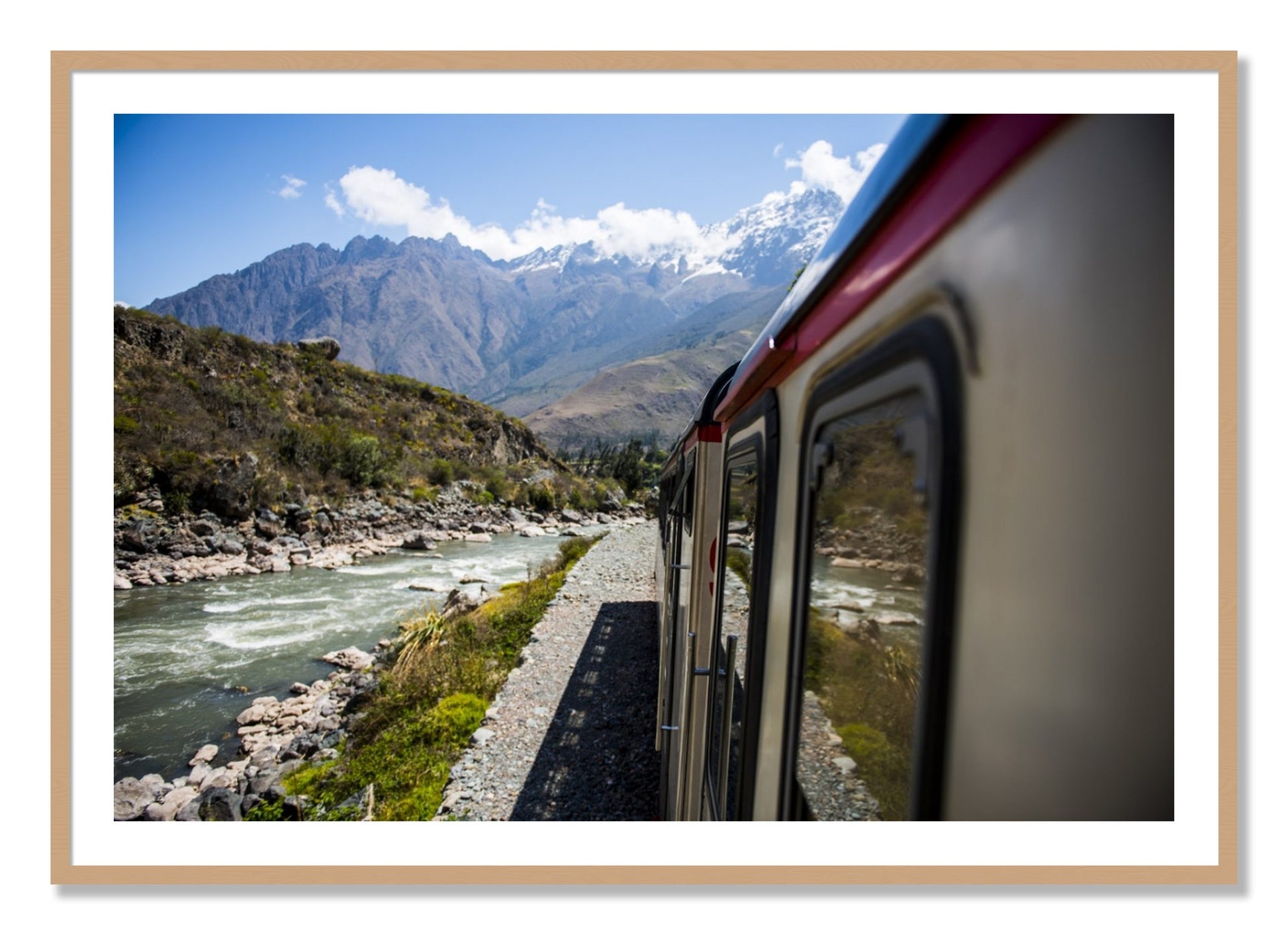 Framed photograph of Cusco To Aagua Caliente by Dylan Ozanich, Oak frame, Borders