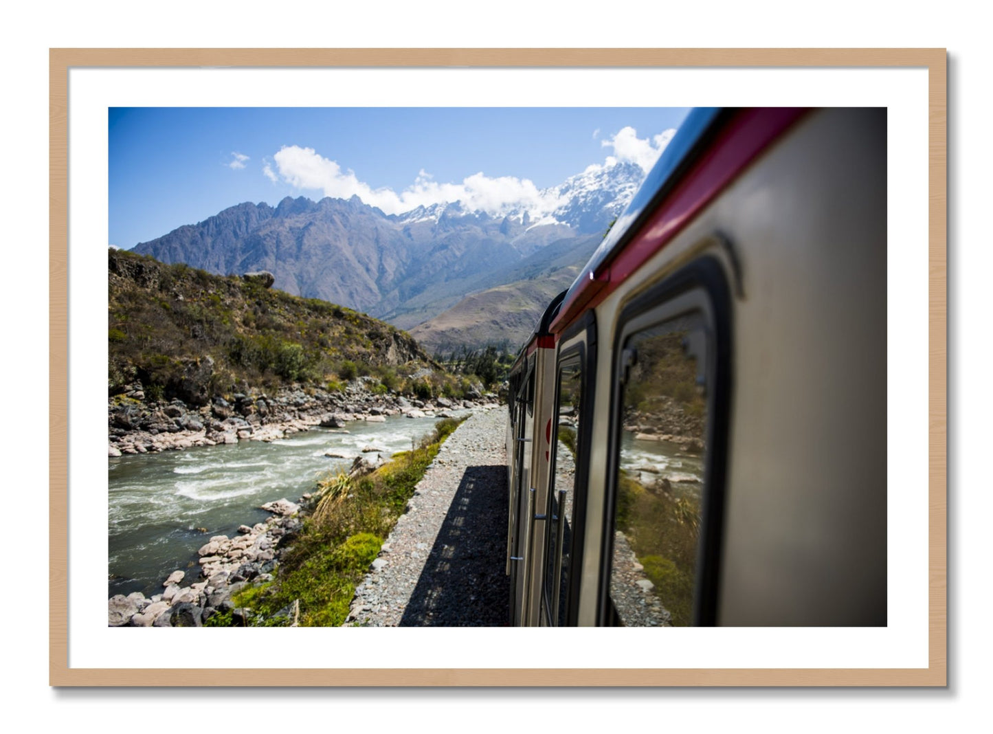 Framed photograph of Cusco To Aagua Caliente by Dylan Ozanich, Oak frame, Borders