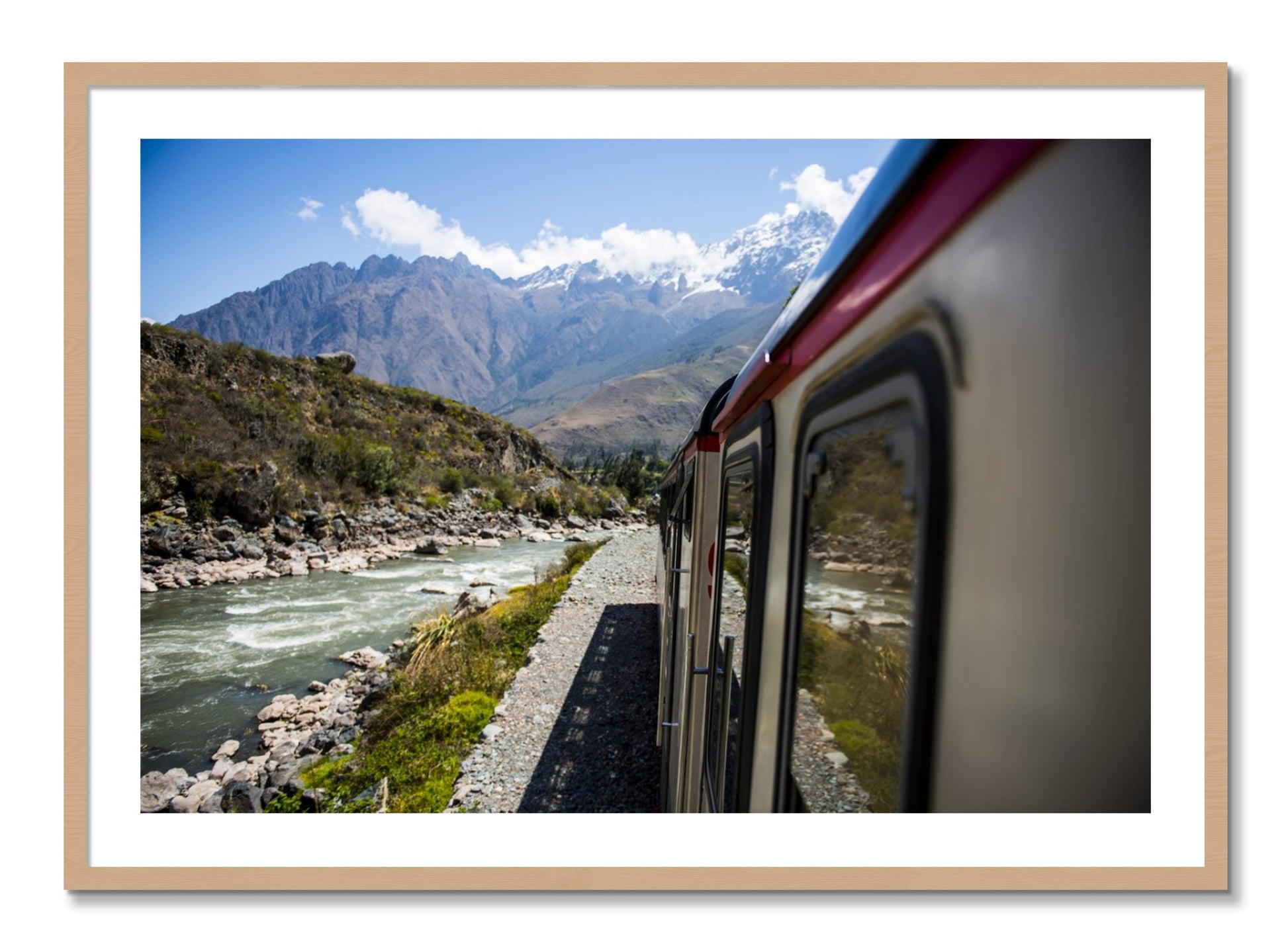 Framed photograph of Cusco To Aagua Caliente by Dylan Ozanich, Oak frame, Borders