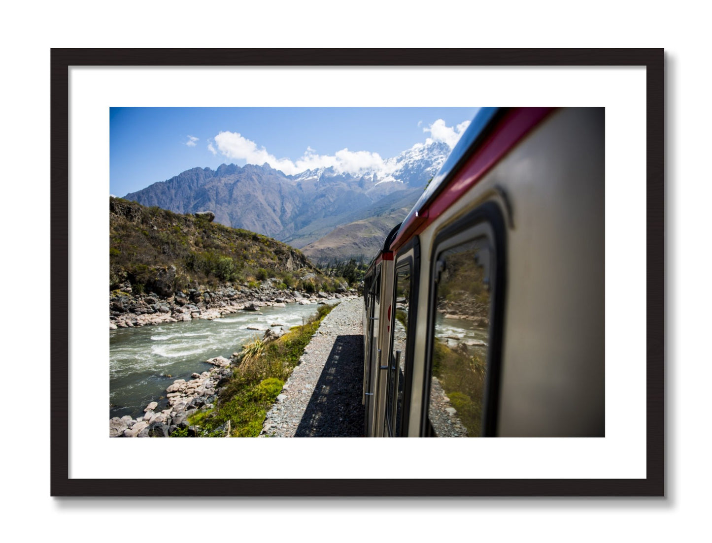 Framed photograph of Cusco To Aagua Caliente by Dylan Ozanich, Black frame, Borders