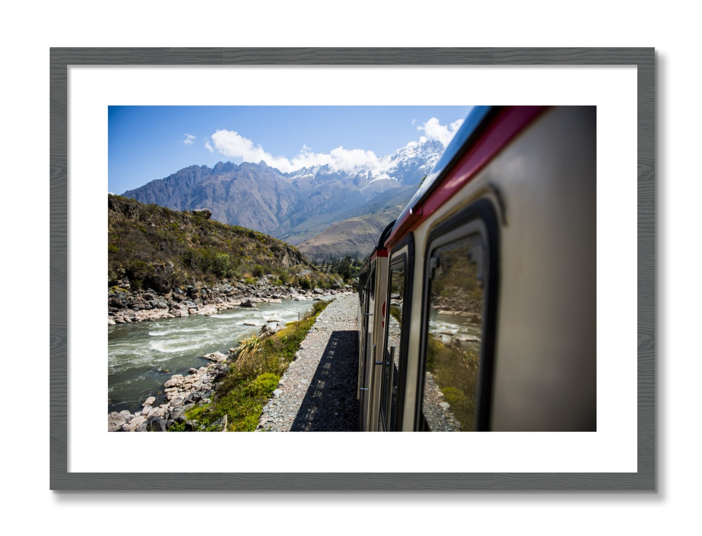Framed photograph of Cusco To Aagua Caliente by Dylan Ozanich, Grey frame, Borders