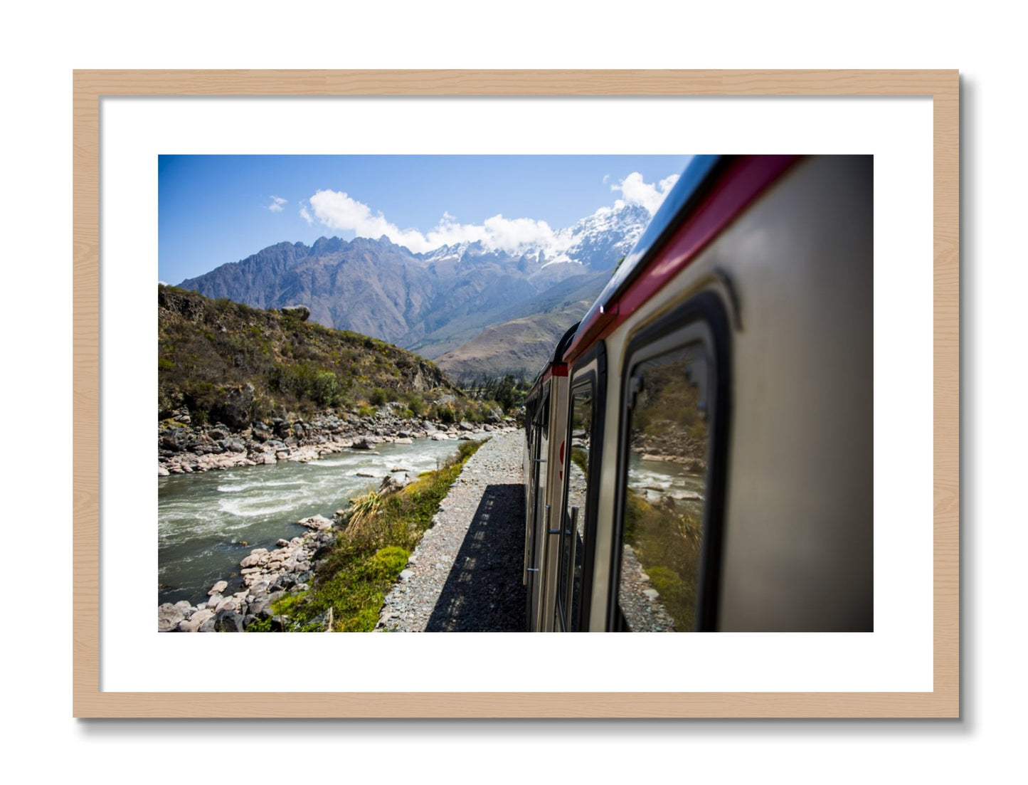 Framed photograph of Cusco To Aagua Caliente by Dylan Ozanich, Oak frame, Borders