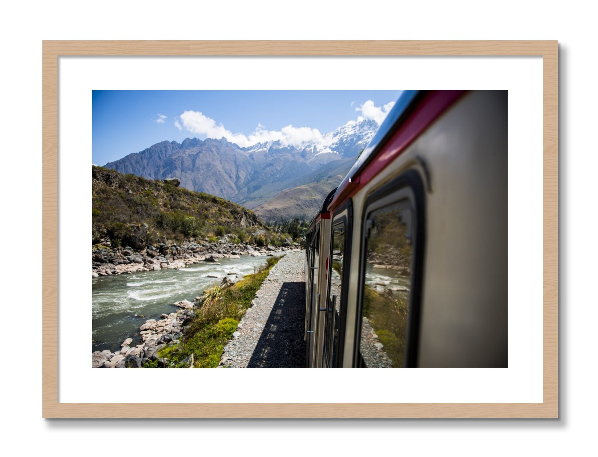 Framed photograph of Cusco To Aagua Caliente by Dylan Ozanich, Oak frame, Borders