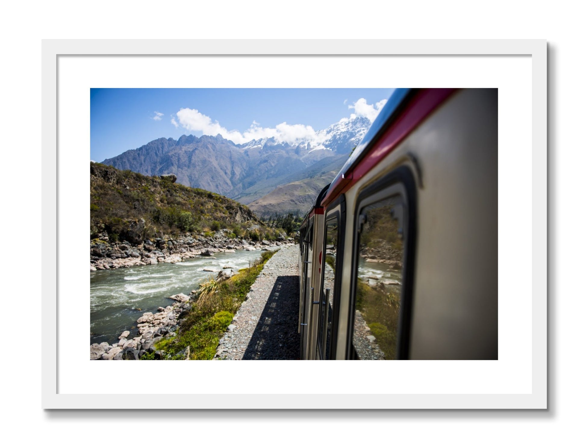 Framed photograph of Cusco To Aagua Caliente by Dylan Ozanich, White frame, Borders