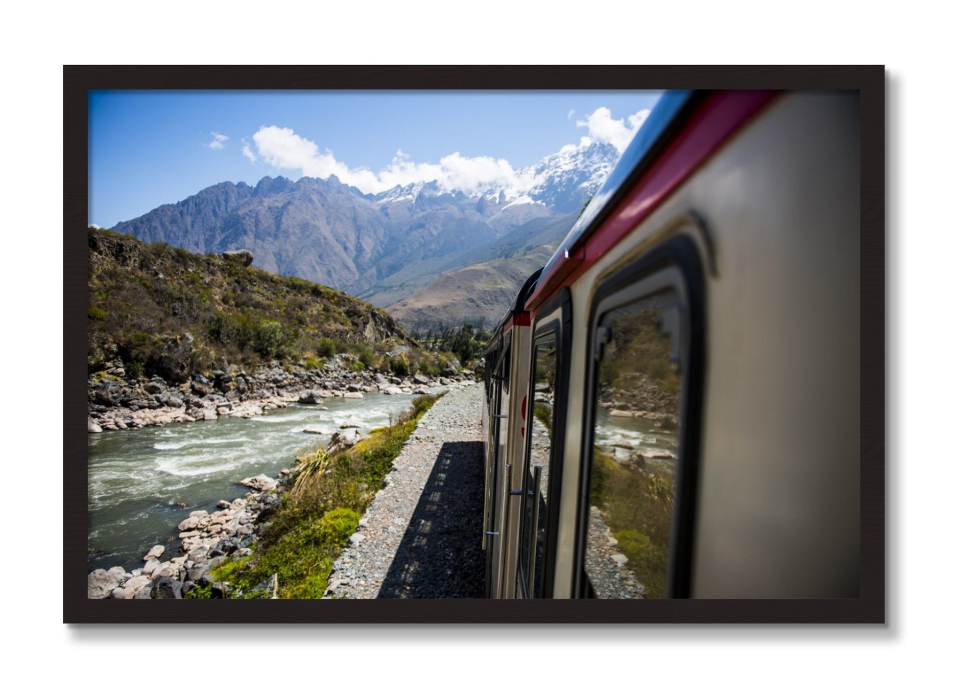 Framed photograph of Cusco To Aagua Caliente by Dylan Ozanich, Black Walnut frame, Full Bleed