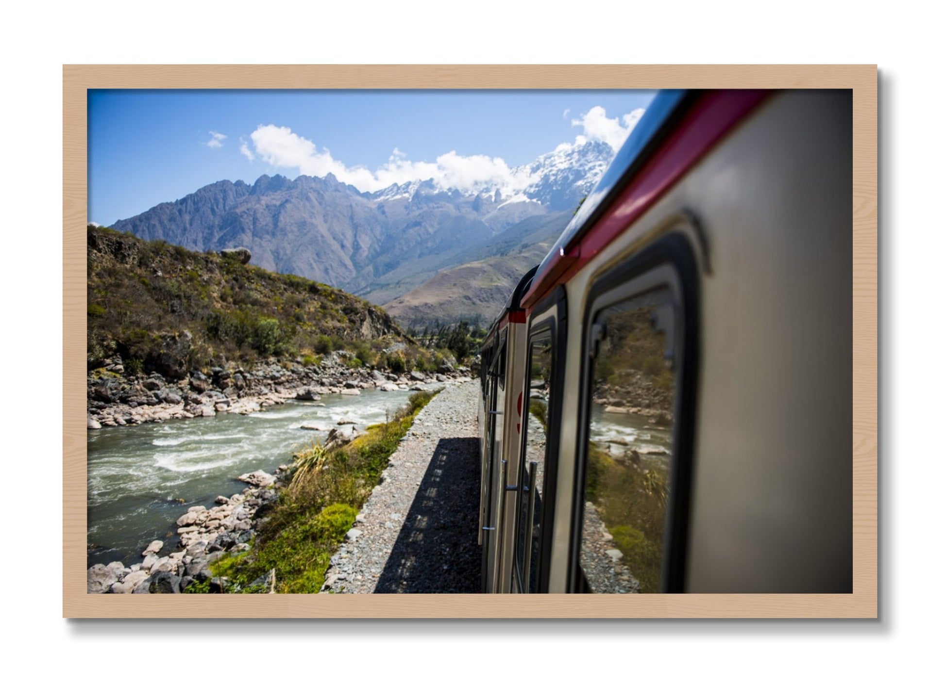 Framed photograph of Cusco To Aagua Caliente by Dylan Ozanich, Oak frame, Full Bleed