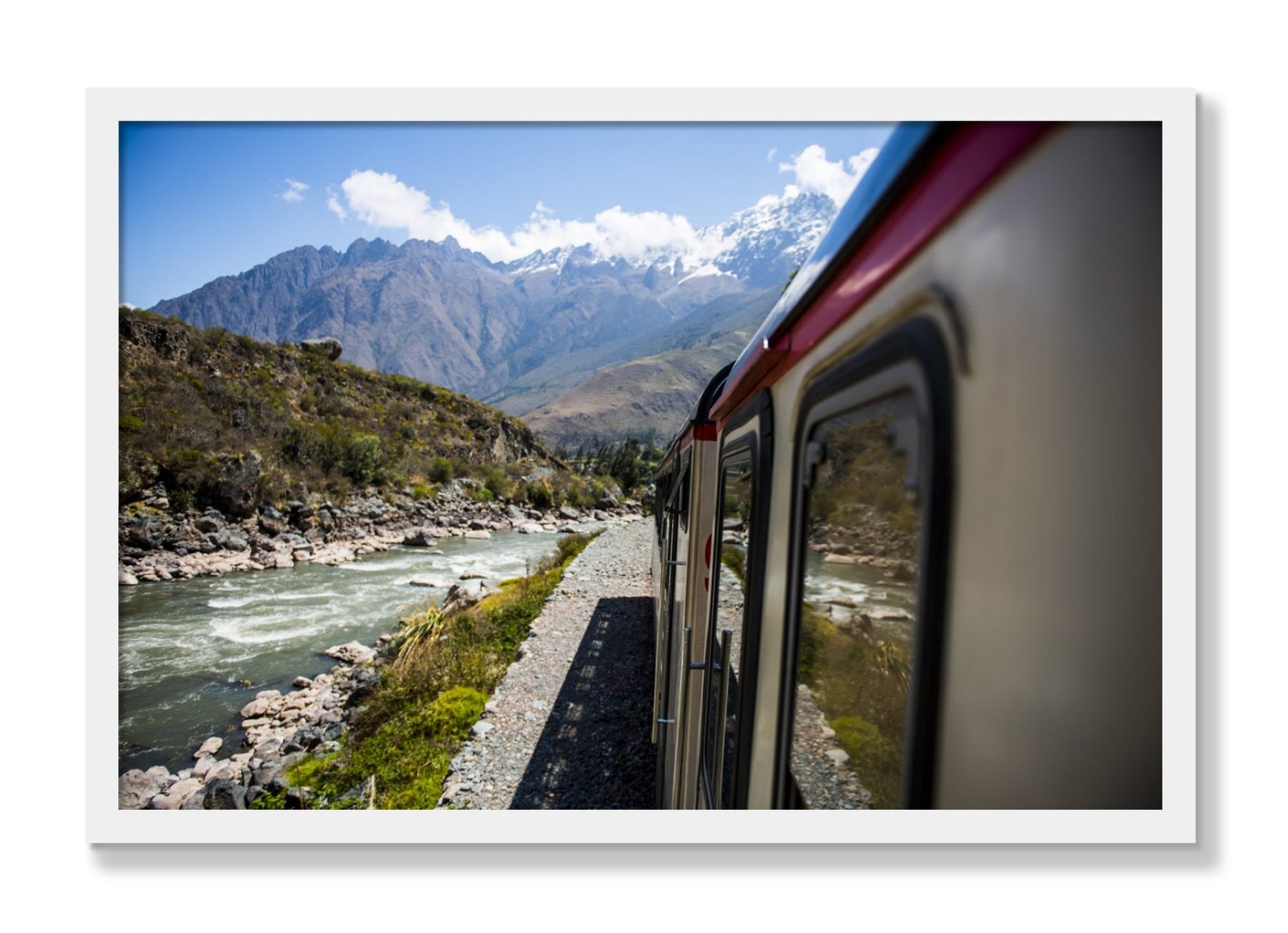 Framed photograph of Cusco To Aagua Caliente by Dylan Ozanich, White frame, Full Bleed
