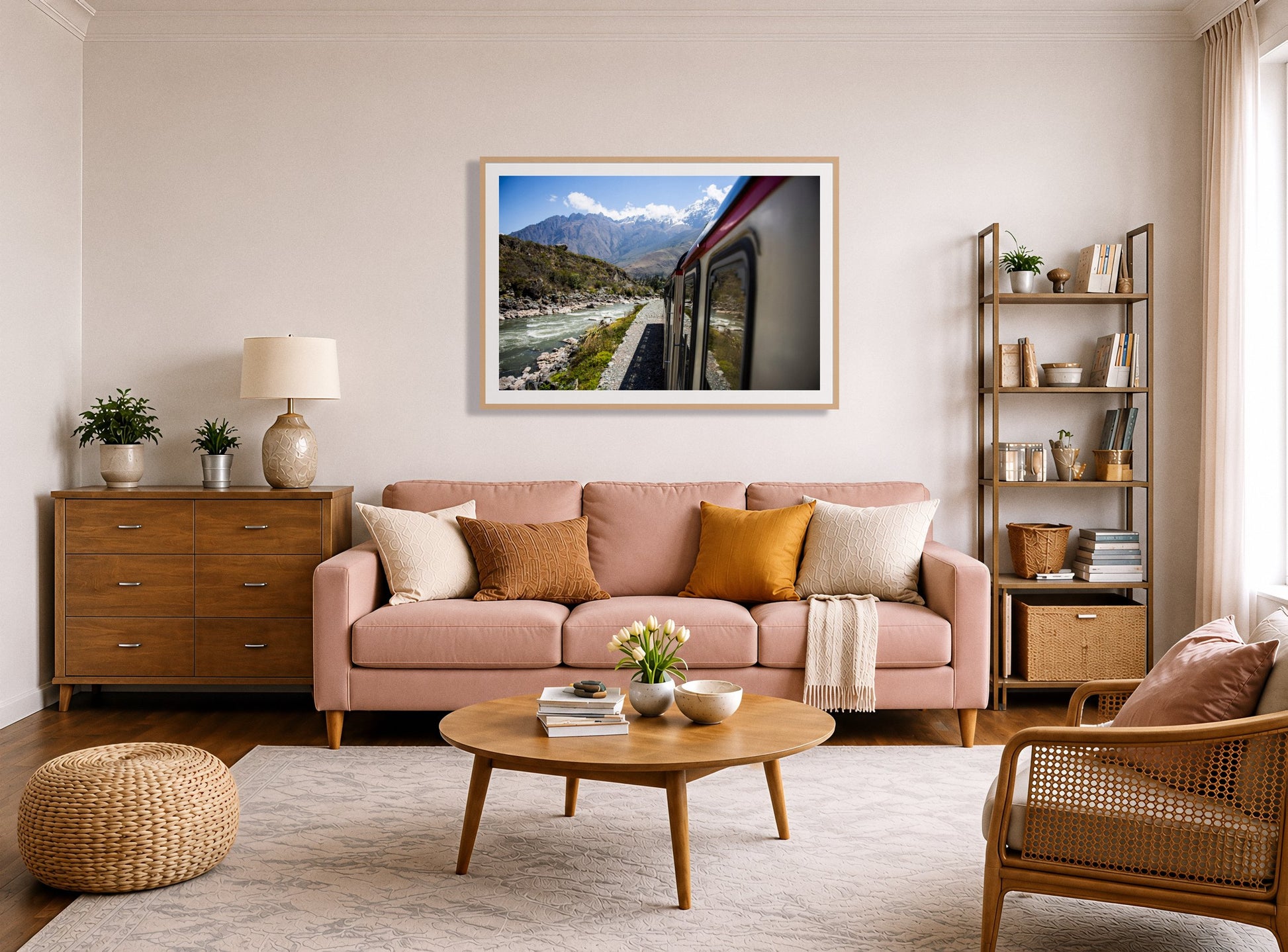 Framed photograph of Cusco To Aagua Caliente by Dylan Ozanich displayed on a wall