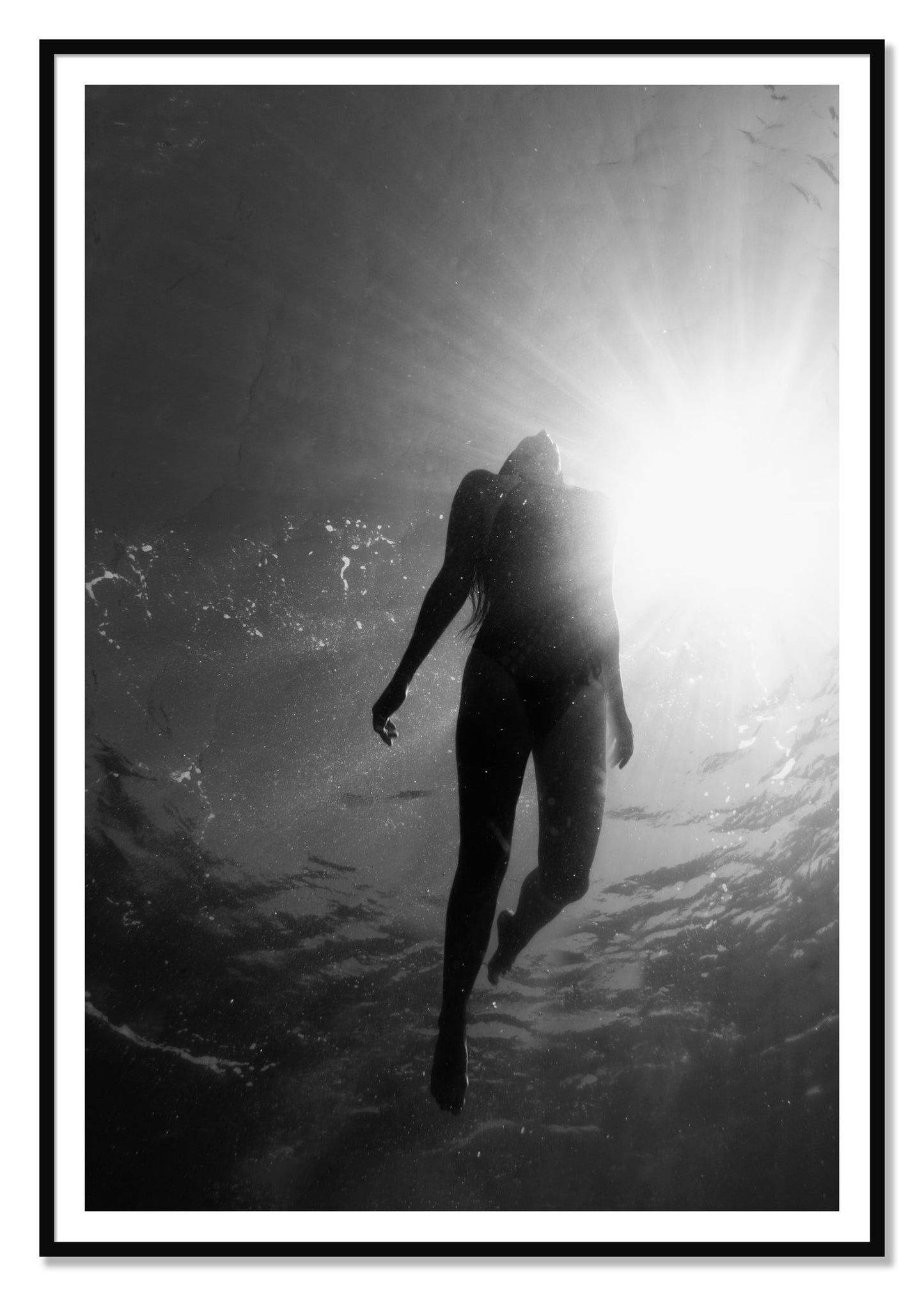 Depth by Dylan Ozanich, 48×72 print with a White Border in a Black frame