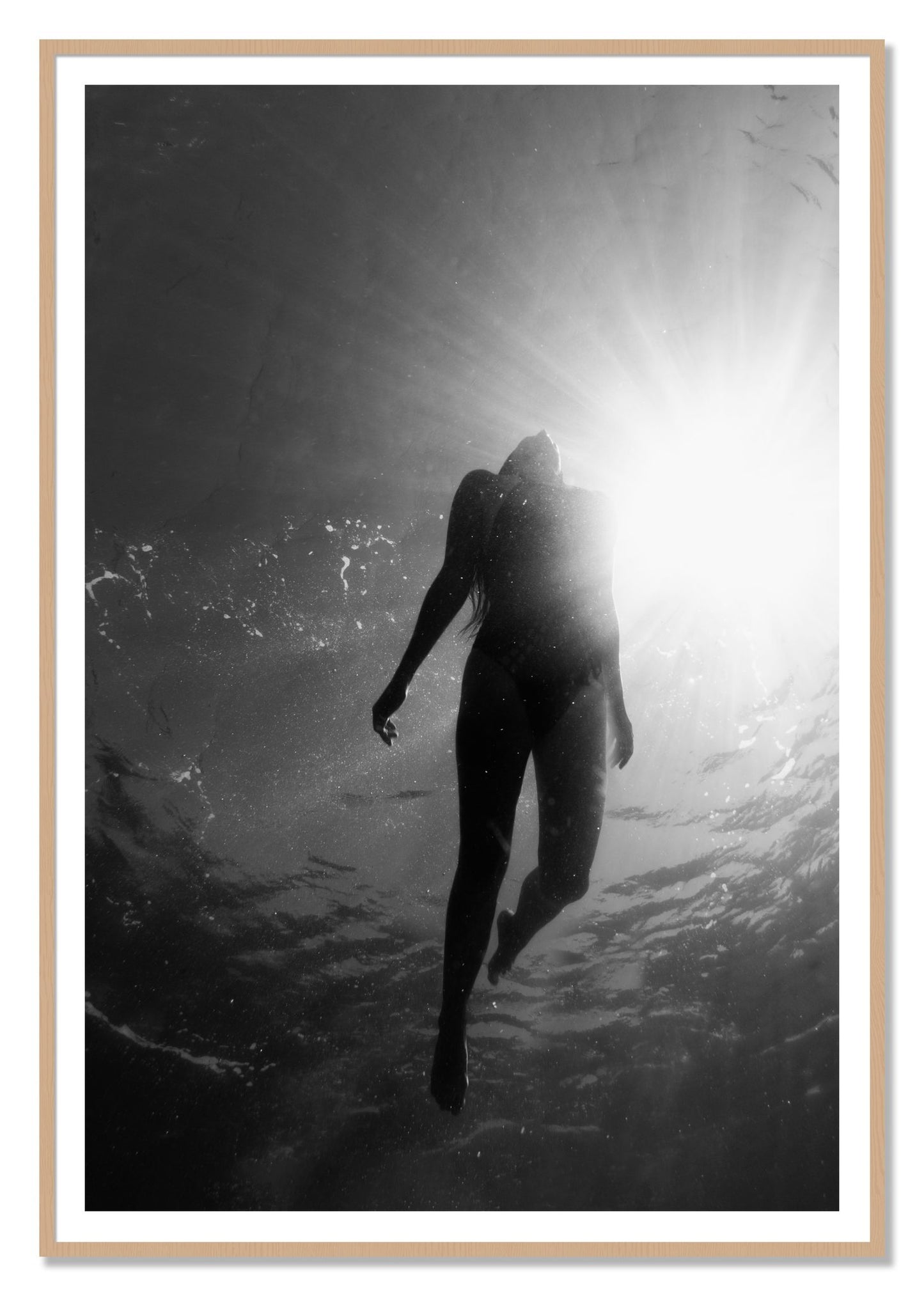 Depth by Dylan Ozanich, 48×72 print with a White Border in an Oak frame