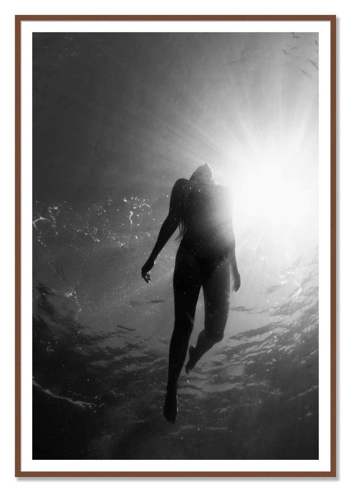Depth by Dylan Ozanich, 48×72 print with a White Border in a Walnut frame