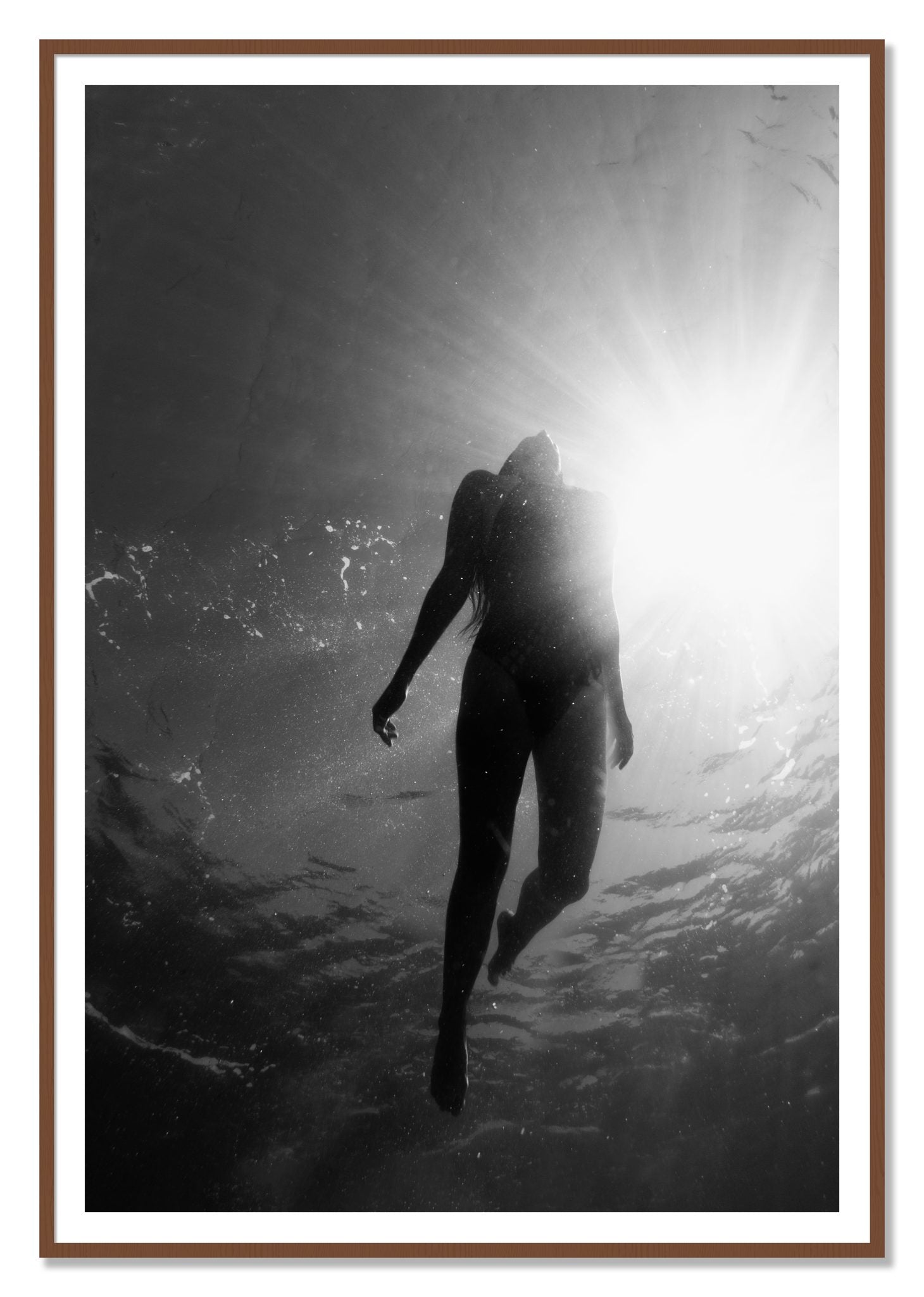 Depth by Dylan Ozanich, 48×72 print with a White Border in a Walnut frame