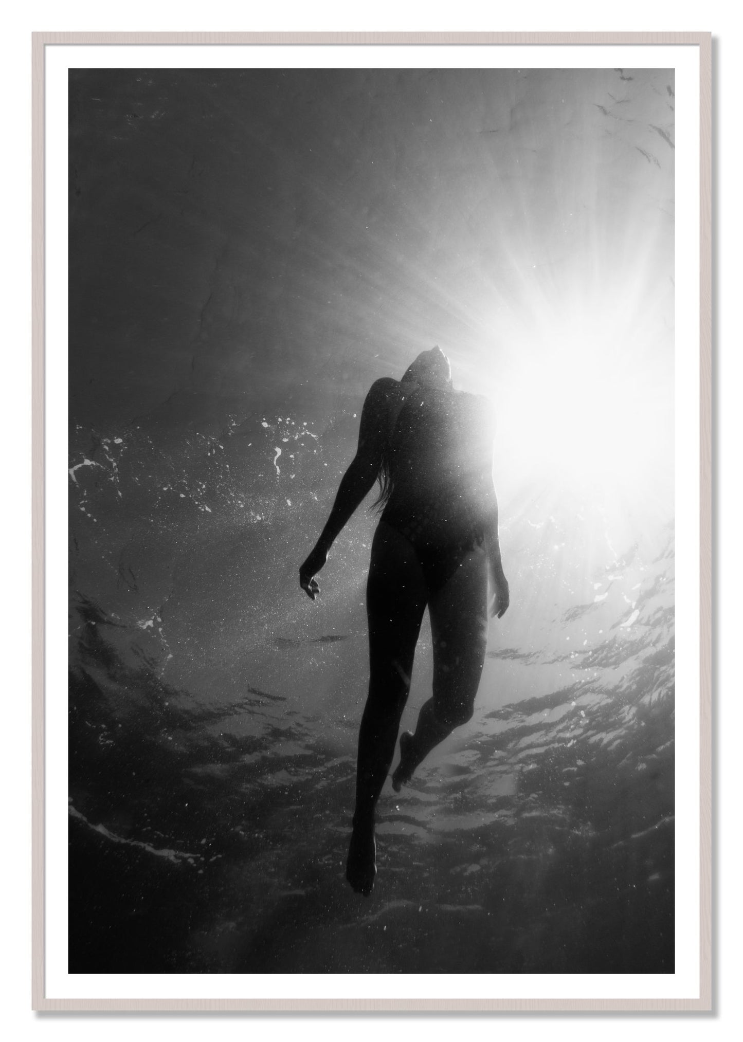 Depth by Dylan Ozanich, 48×72 print with a White Border in a White Maple frame