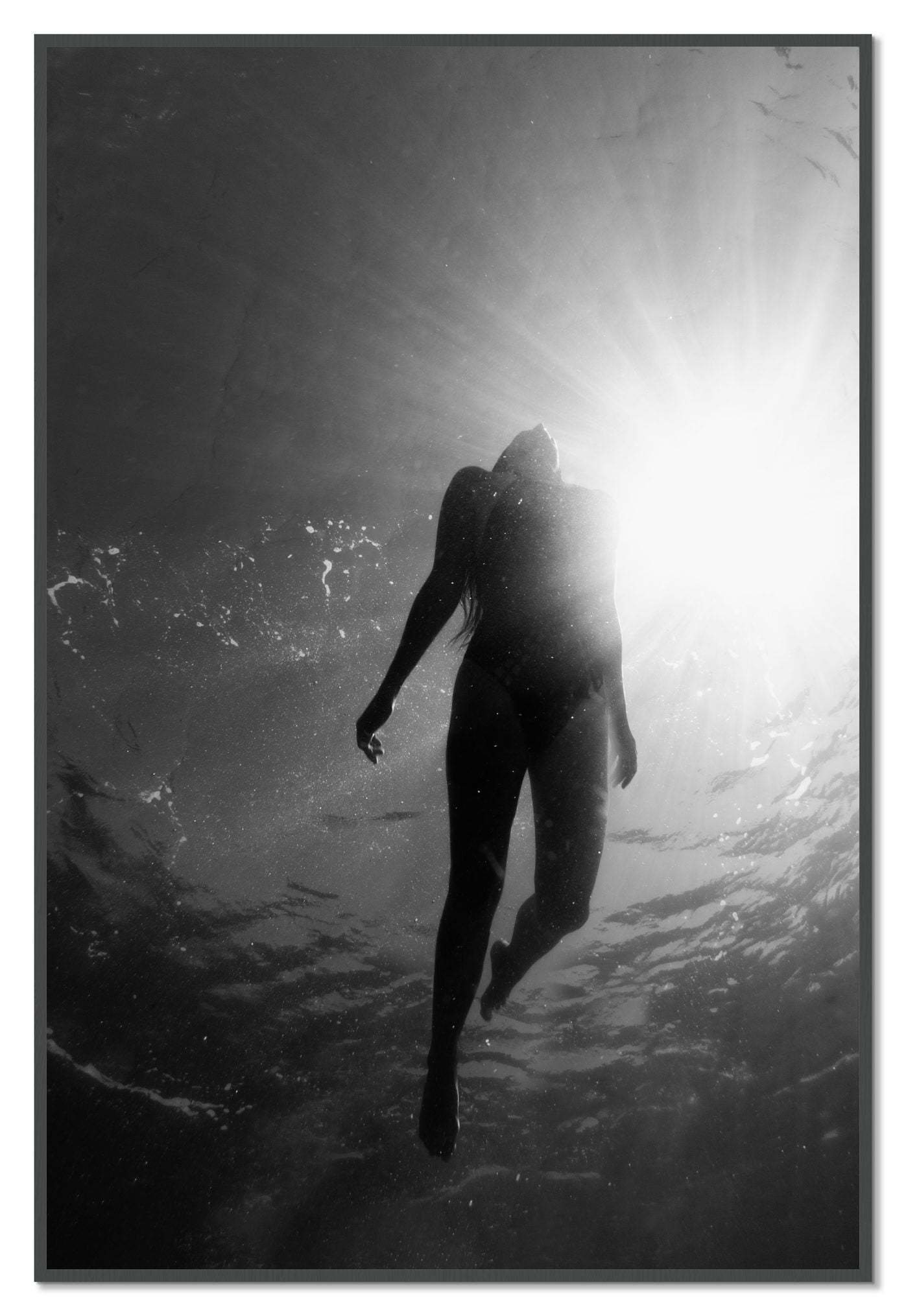 Depth by Dylan Ozanich, 48×72 Full Bleed Print in a Grey frame