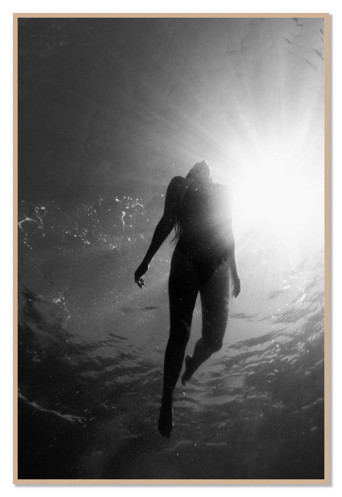 Depth by Dylan Ozanich, 48×72 Full Bleed Print in an Oak frame