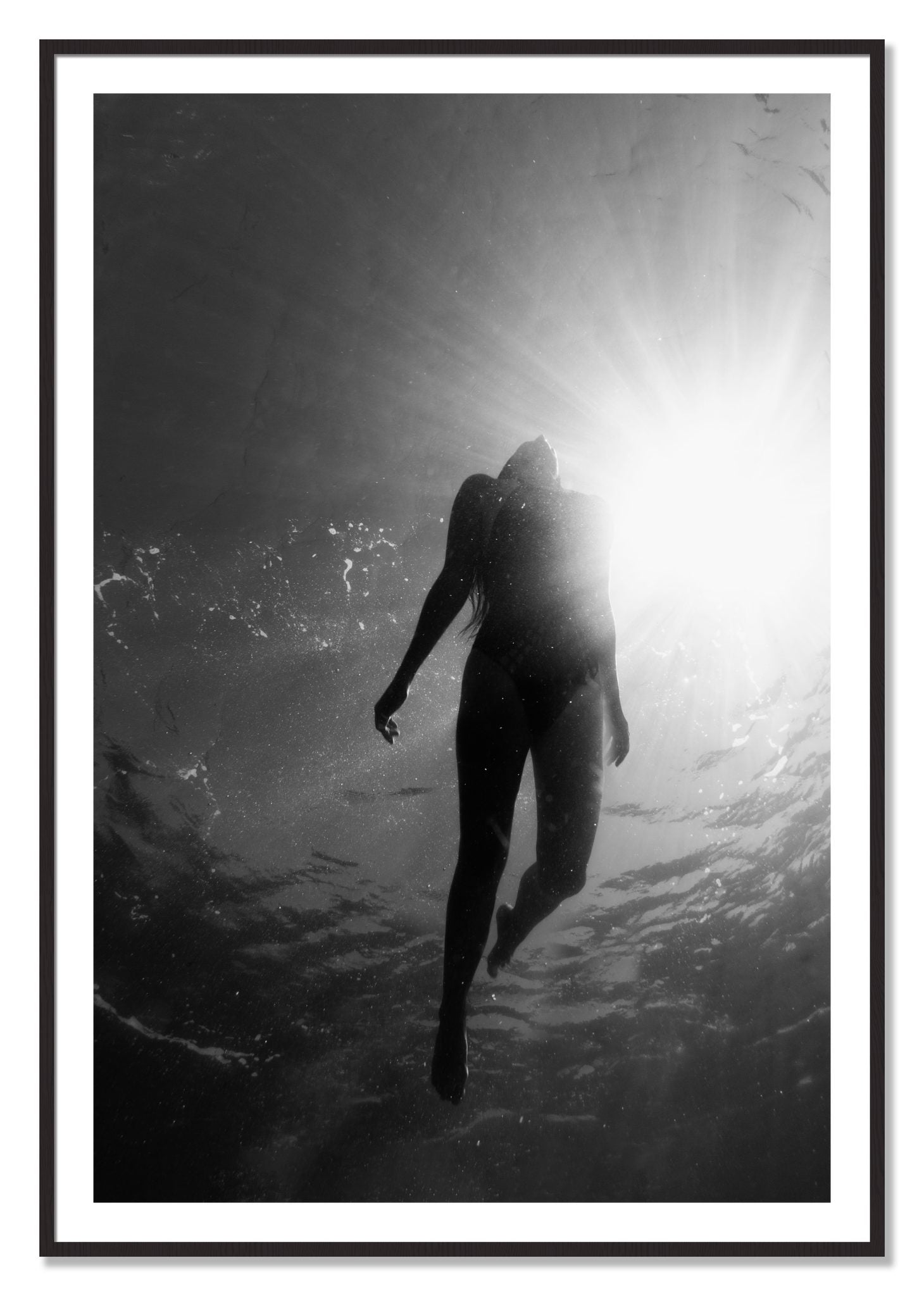 Framed photograph of Depth by Dylan Ozanich, Black Walnut frame, Borders