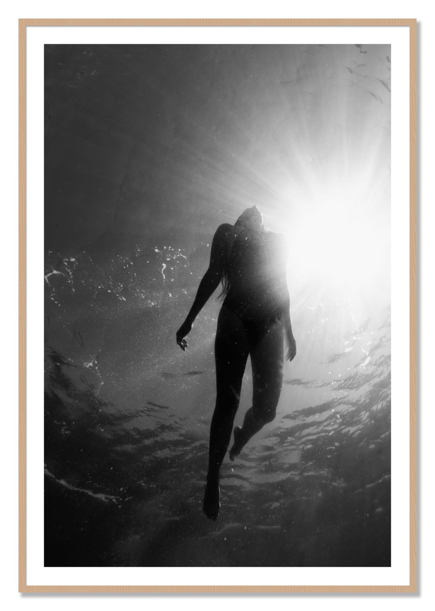 Framed photograph of Depth by Dylan Ozanich, Oak frame, Borders