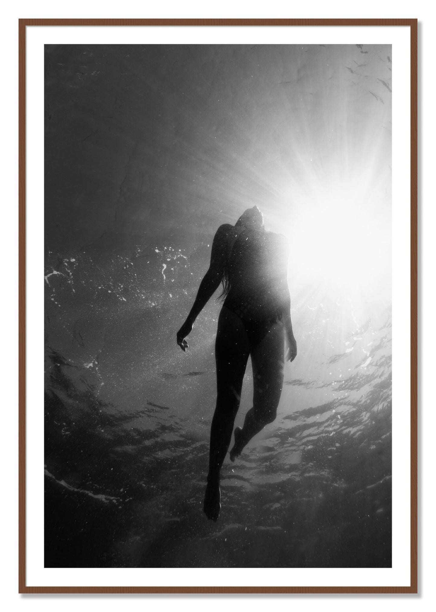 Framed photograph of Depth by Dylan Ozanich, Walnut frame, Borders