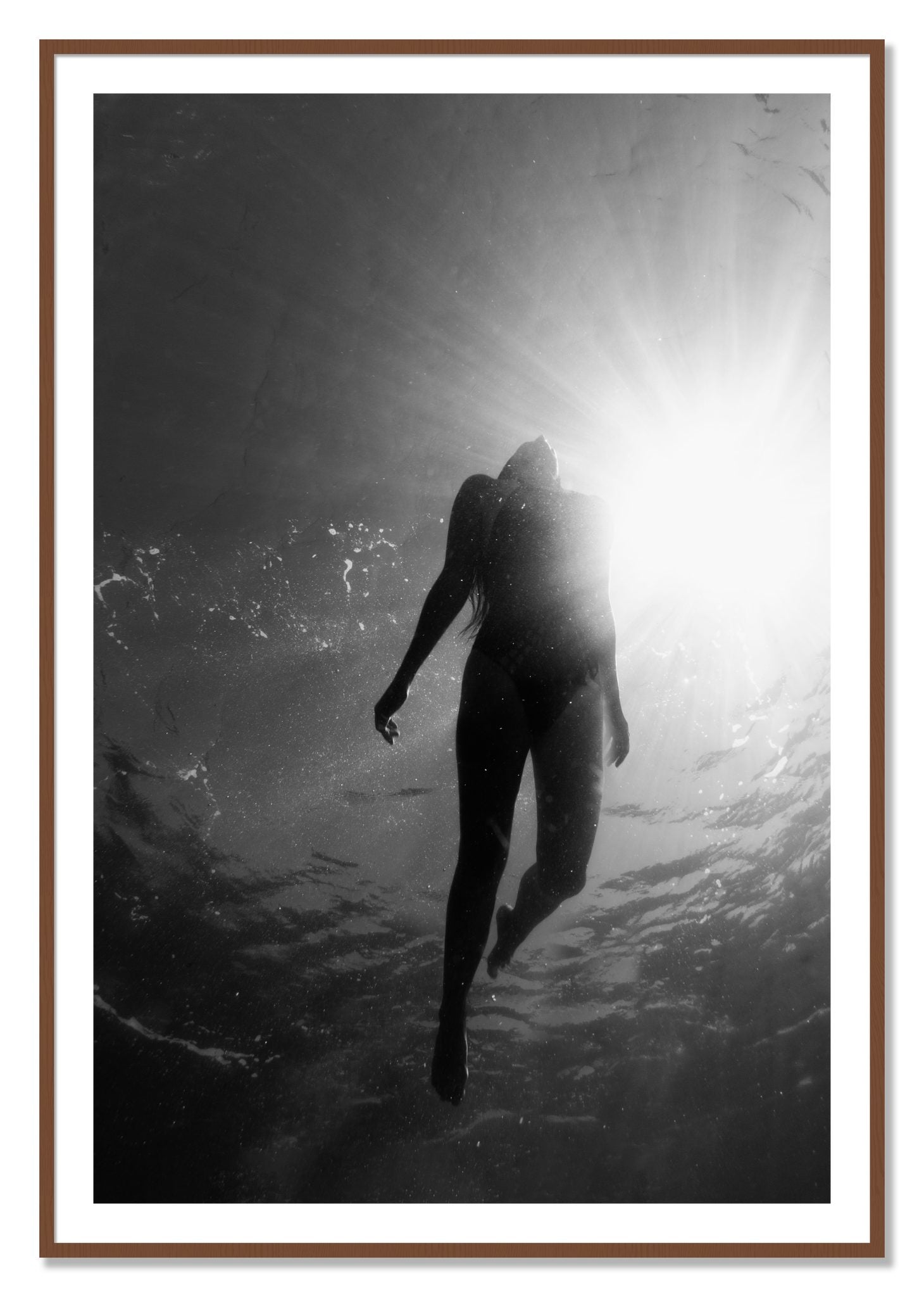 Framed photograph of Depth by Dylan Ozanich, Walnut frame, Borders