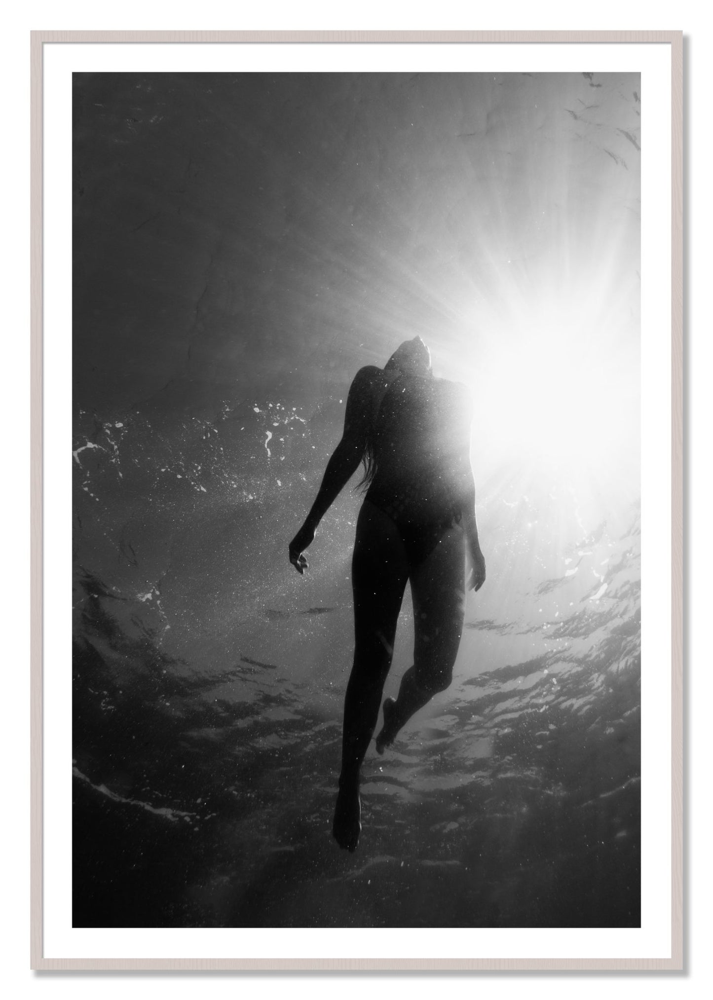 Framed photograph of Depth by Dylan Ozanich, White Maple frame, Borders