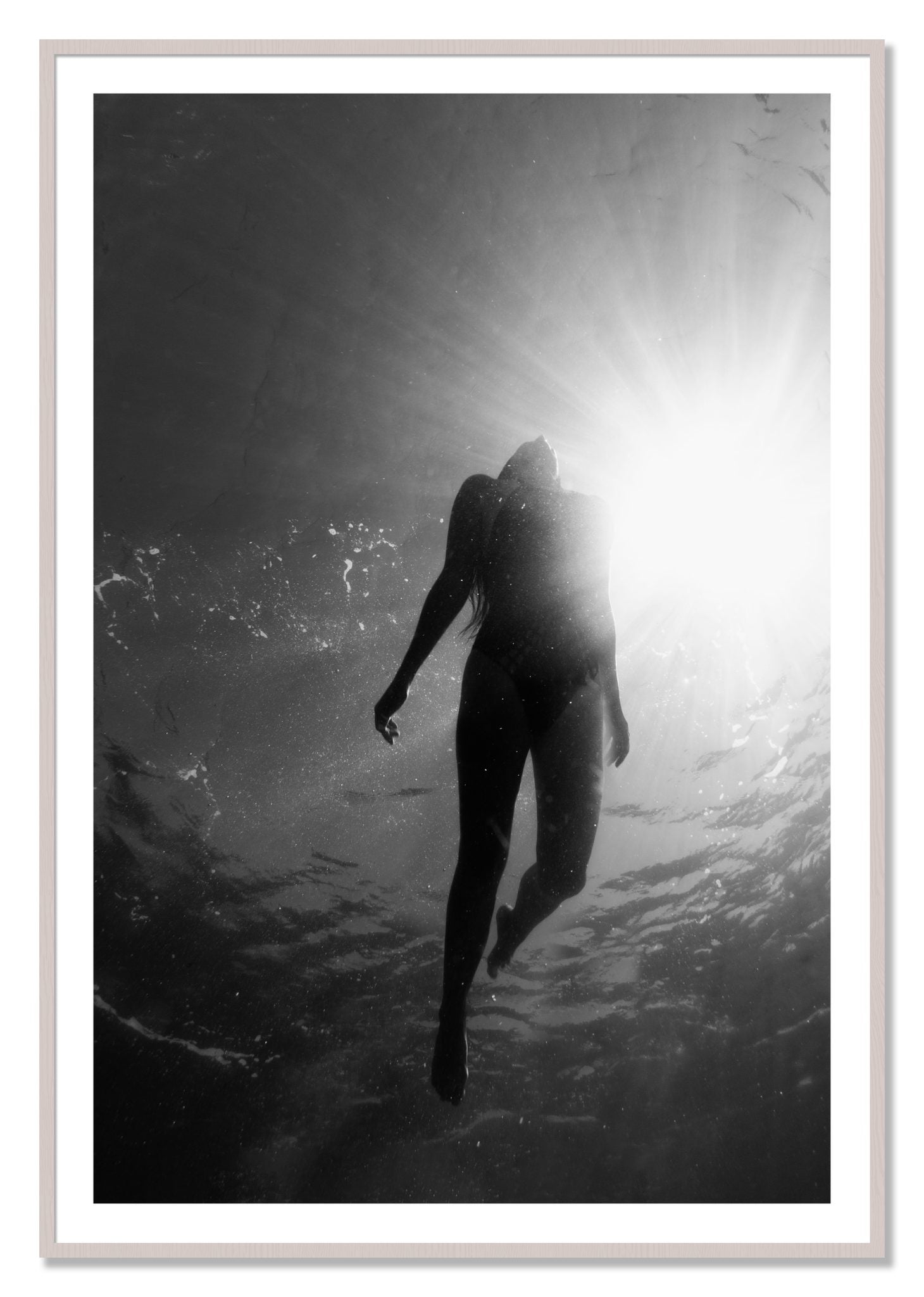 Framed photograph of Depth by Dylan Ozanich, White Maple frame, Borders