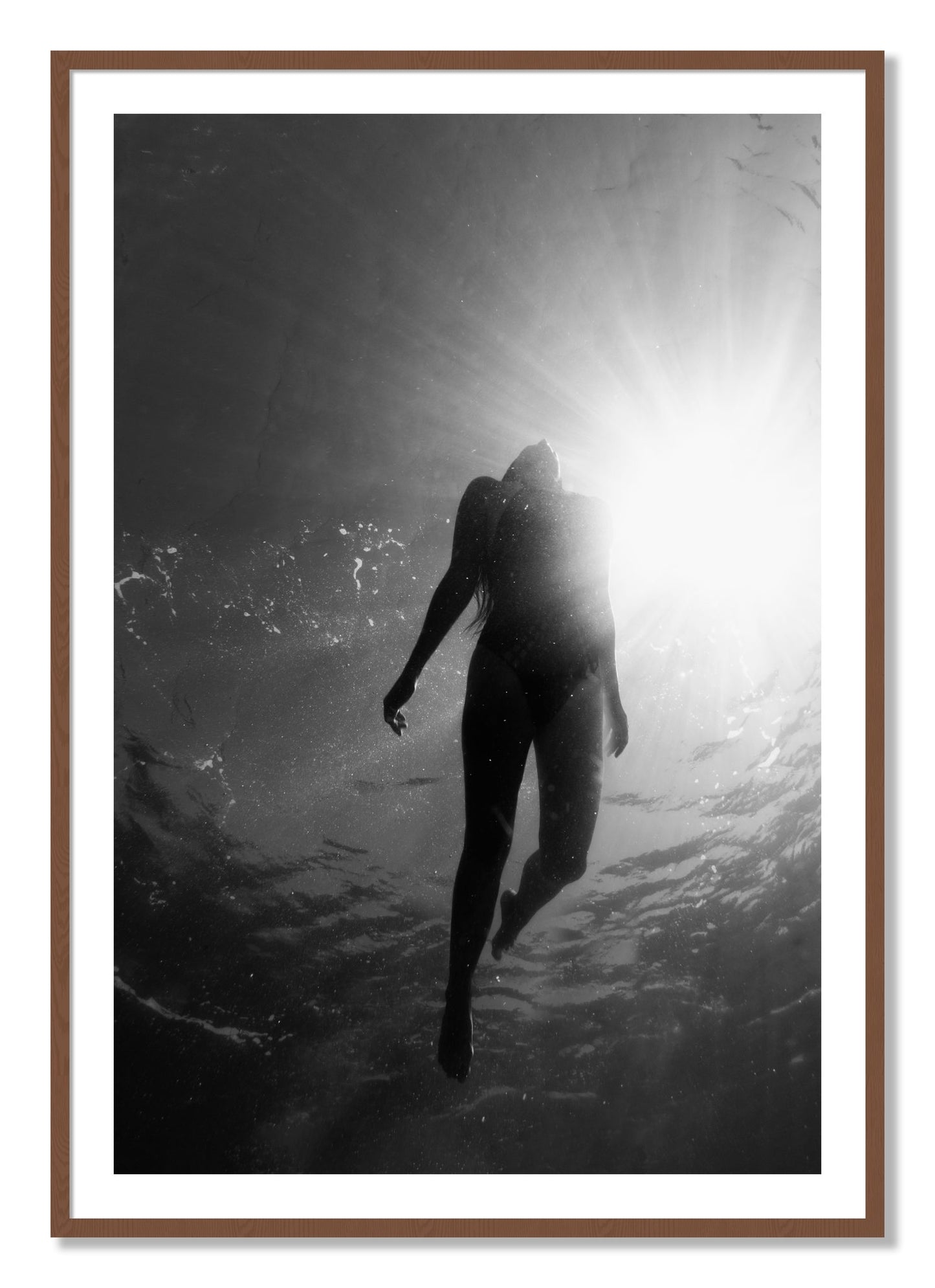 Framed photograph of Depth by Dylan Ozanich, Walnut frame, Borders