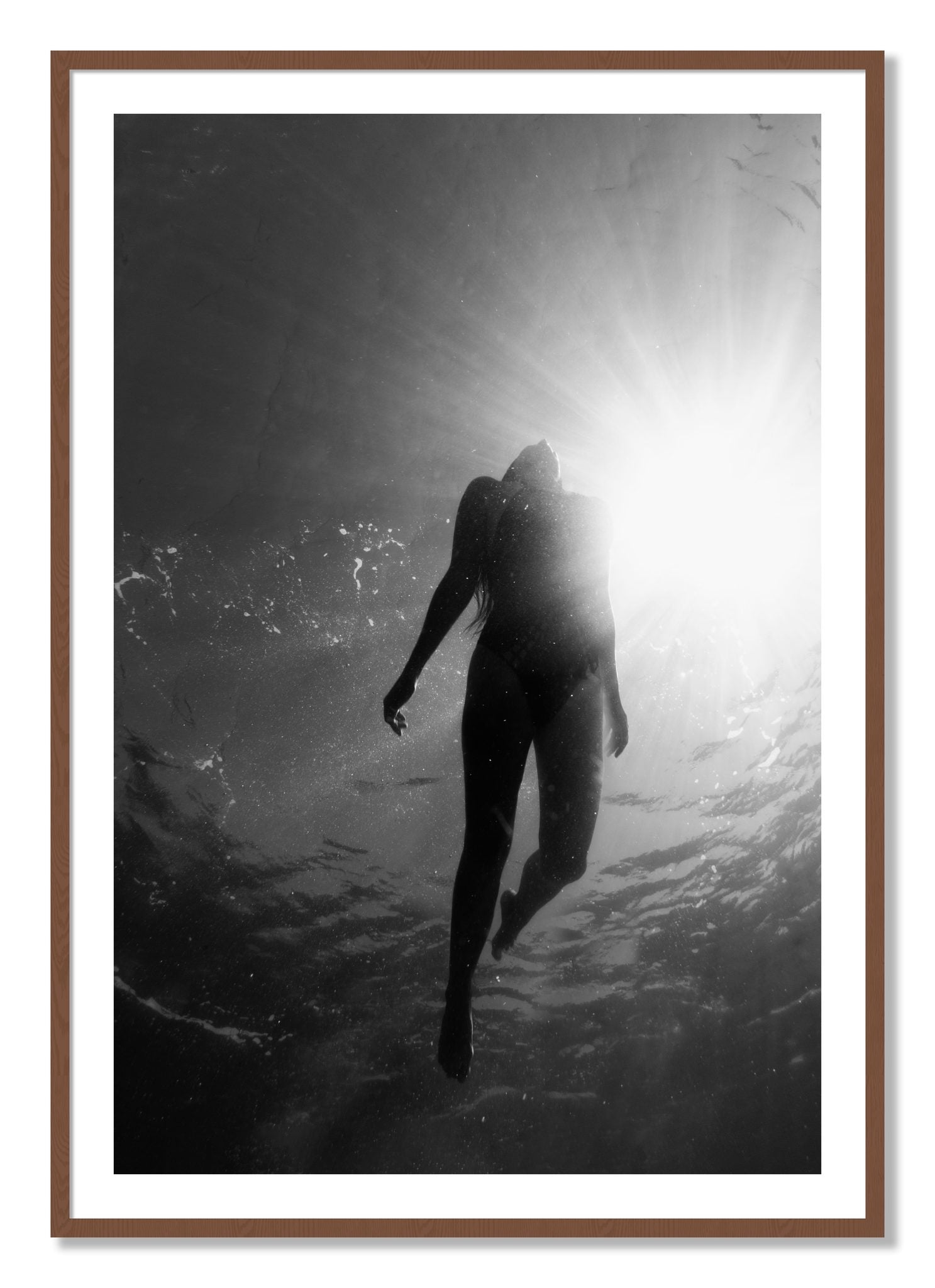 Framed photograph of Depth by Dylan Ozanich, Walnut frame, Borders