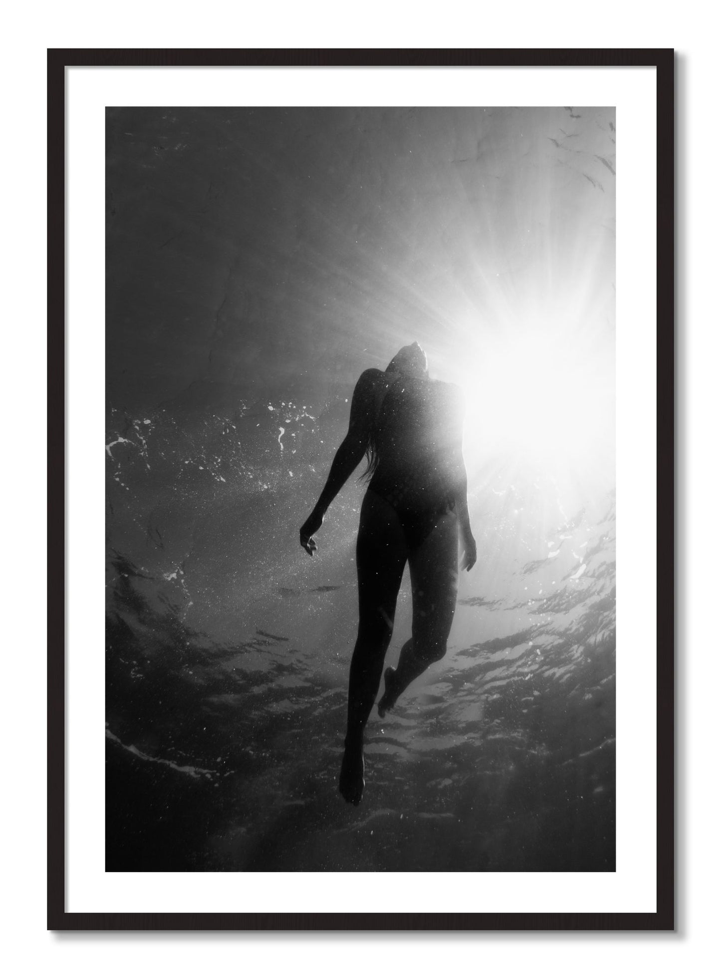 Framed photograph of Depth by Dylan Ozanich, Black Walnut frame, Borders