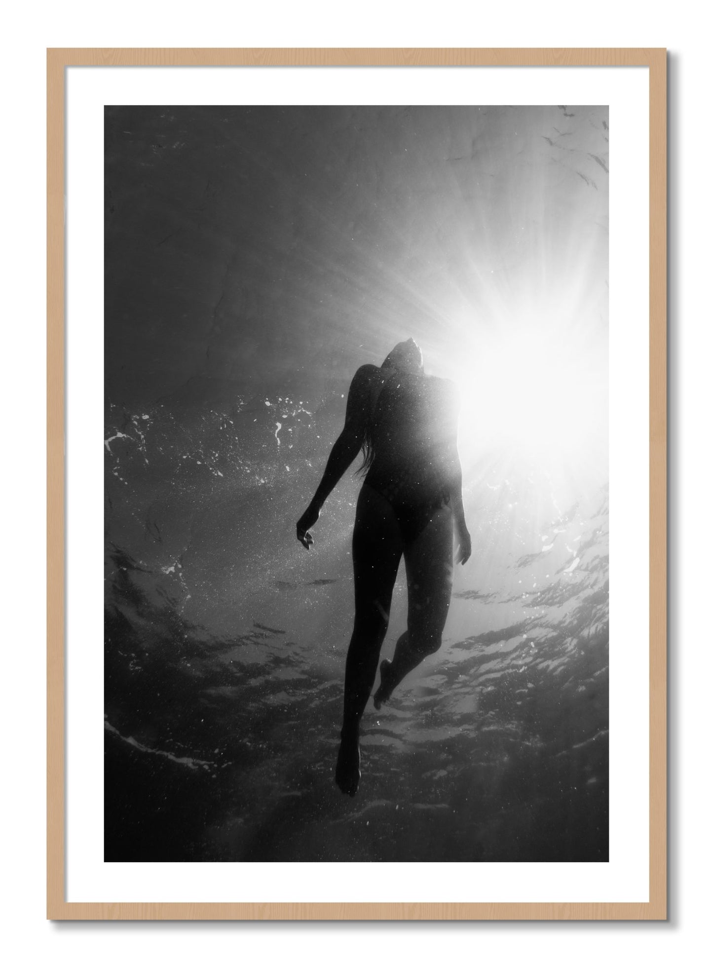 Framed photograph of Depth by Dylan Ozanich, Oak frame, Borders