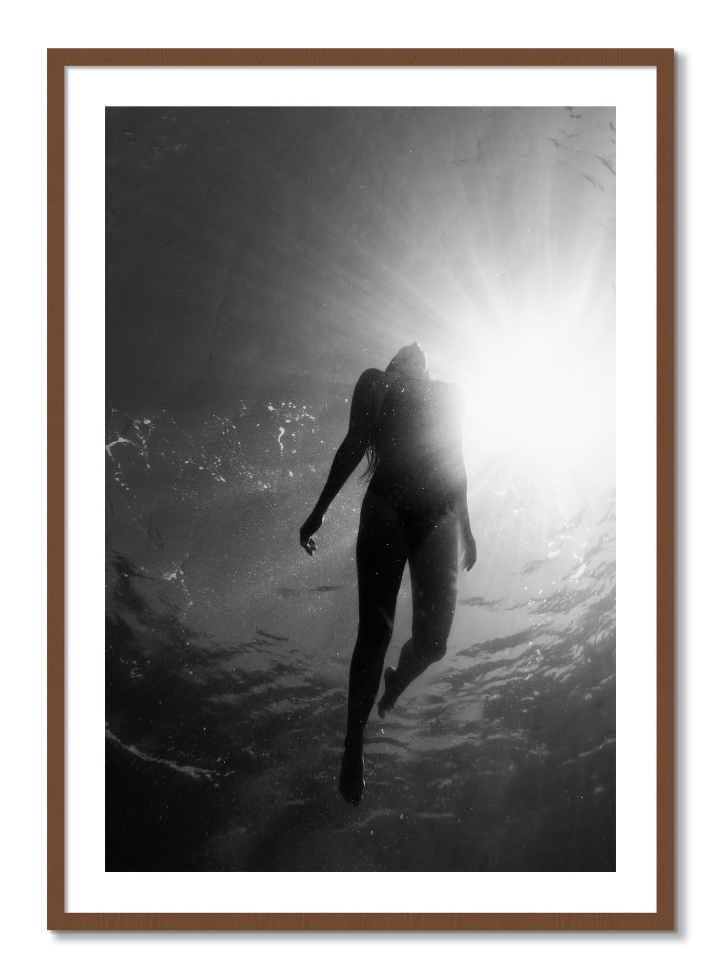 Framed photograph of Depth by Dylan Ozanich, Walnut frame, Borders