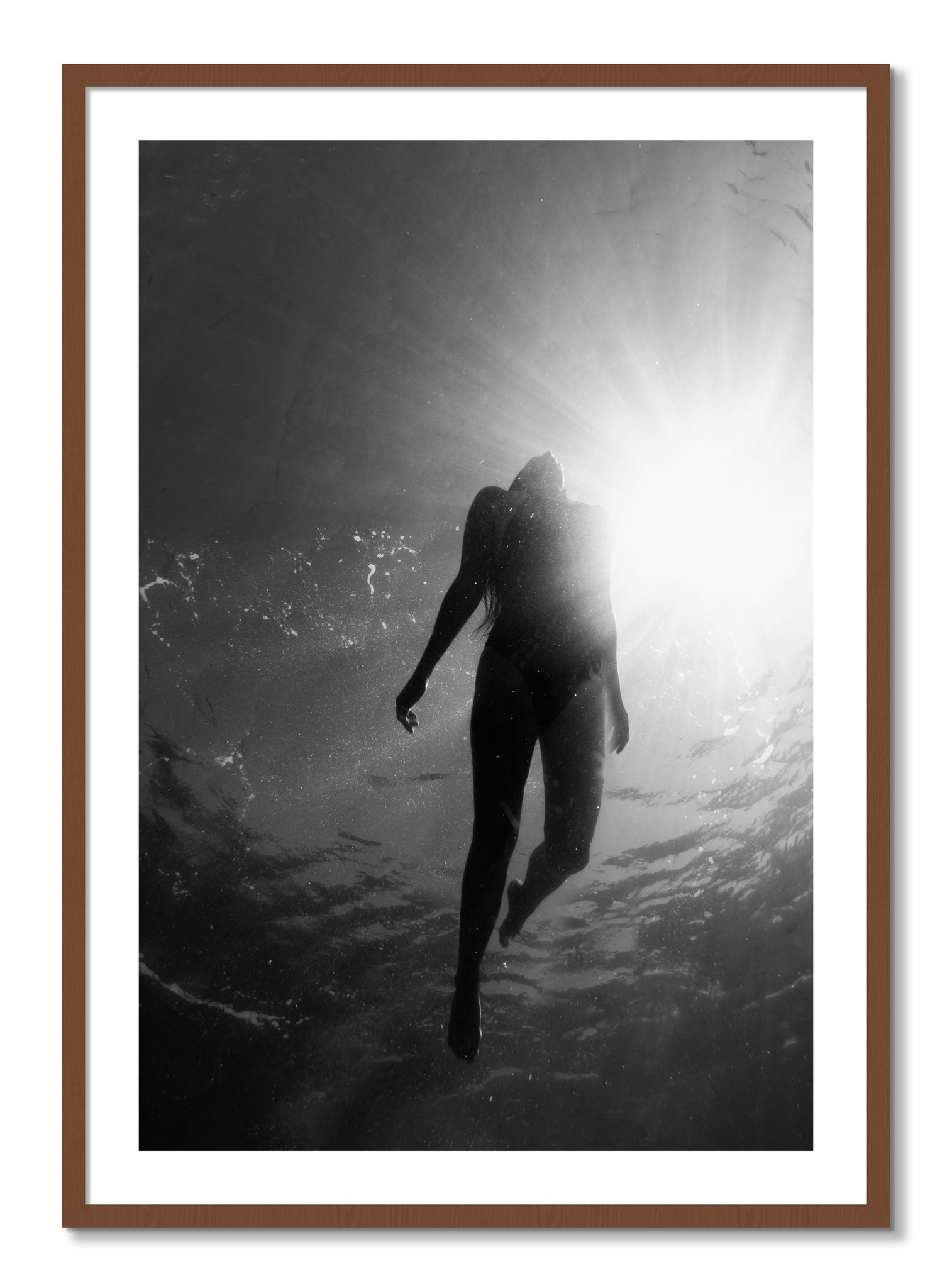 Framed photograph of Depth by Dylan Ozanich, Walnut frame, Borders