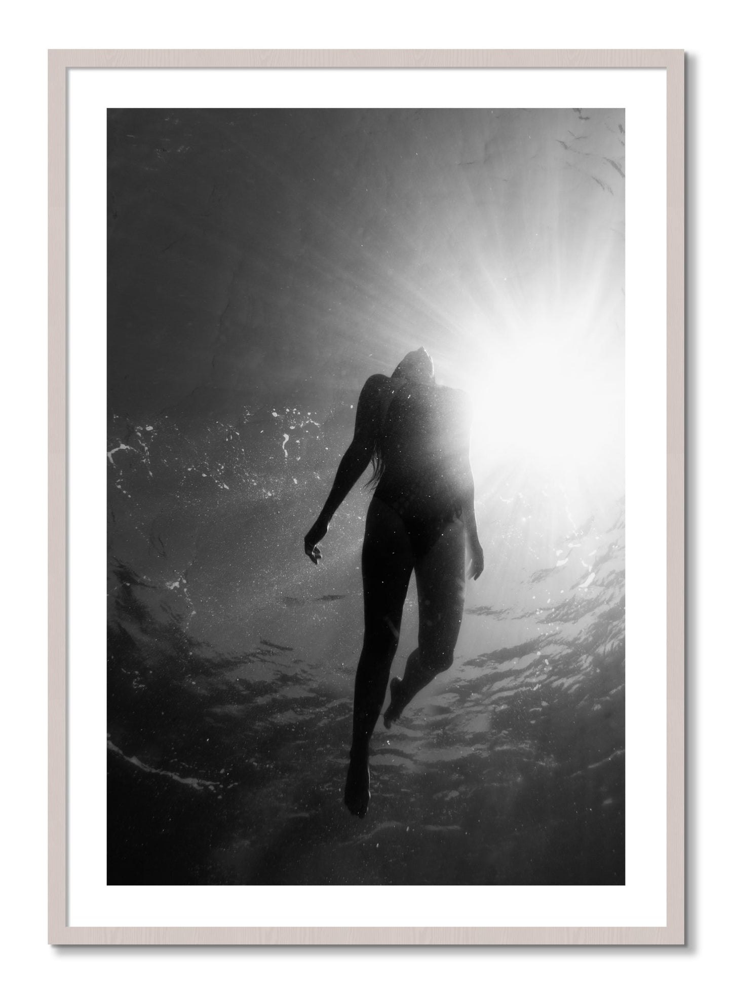 Framed photograph of Depth by Dylan Ozanich, White Maple frame, Borders