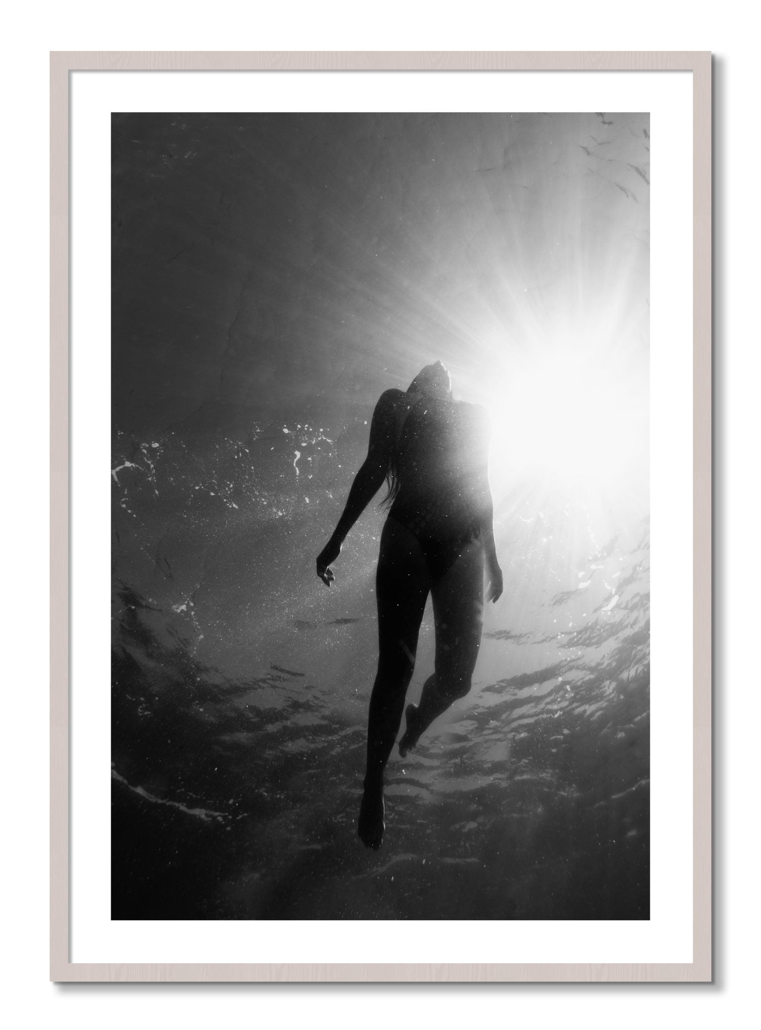 Framed photograph of Depth by Dylan Ozanich, White Maple frame, Borders