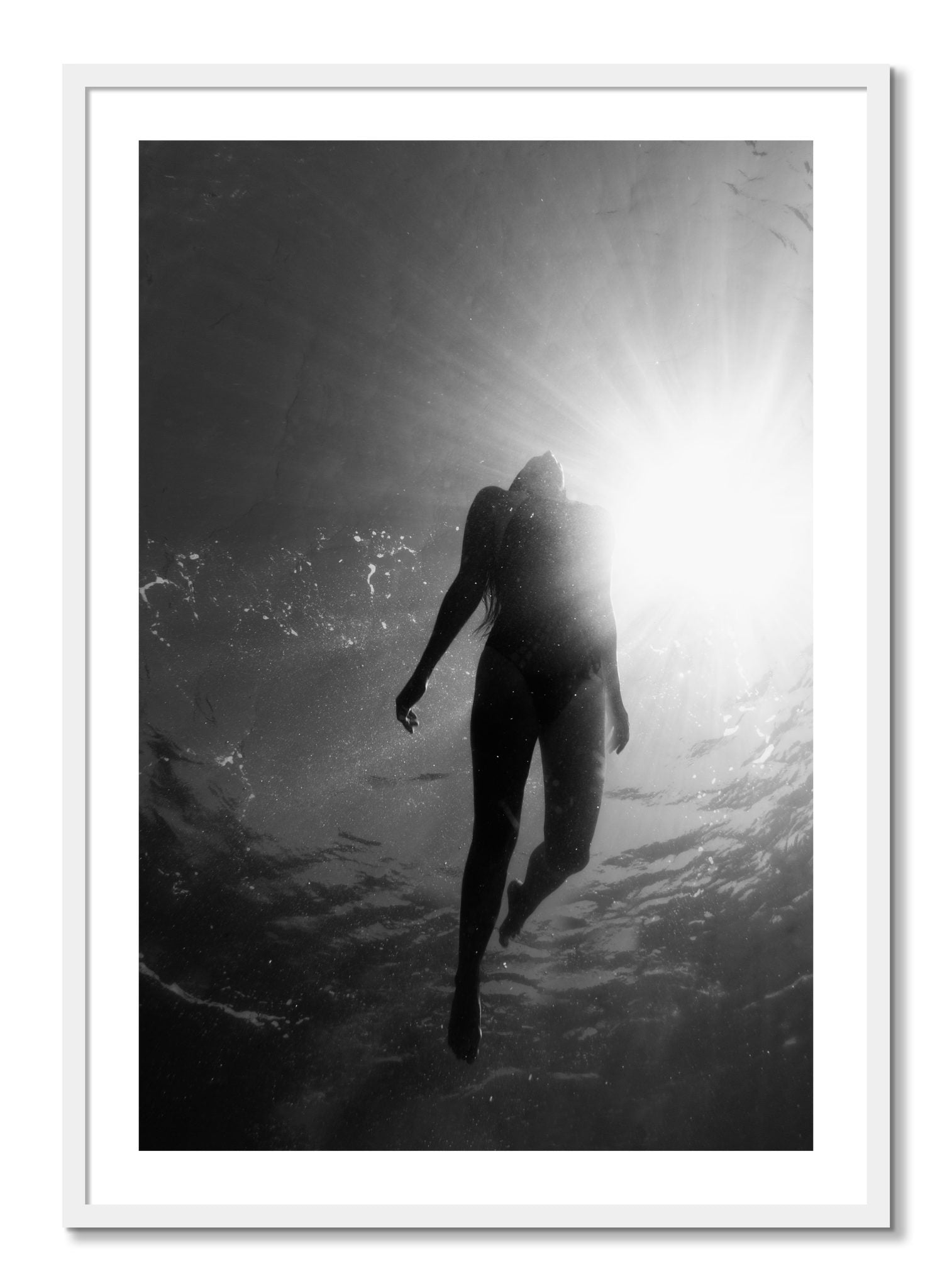 Framed photograph of Depth by Dylan Ozanich, White frame, Borders